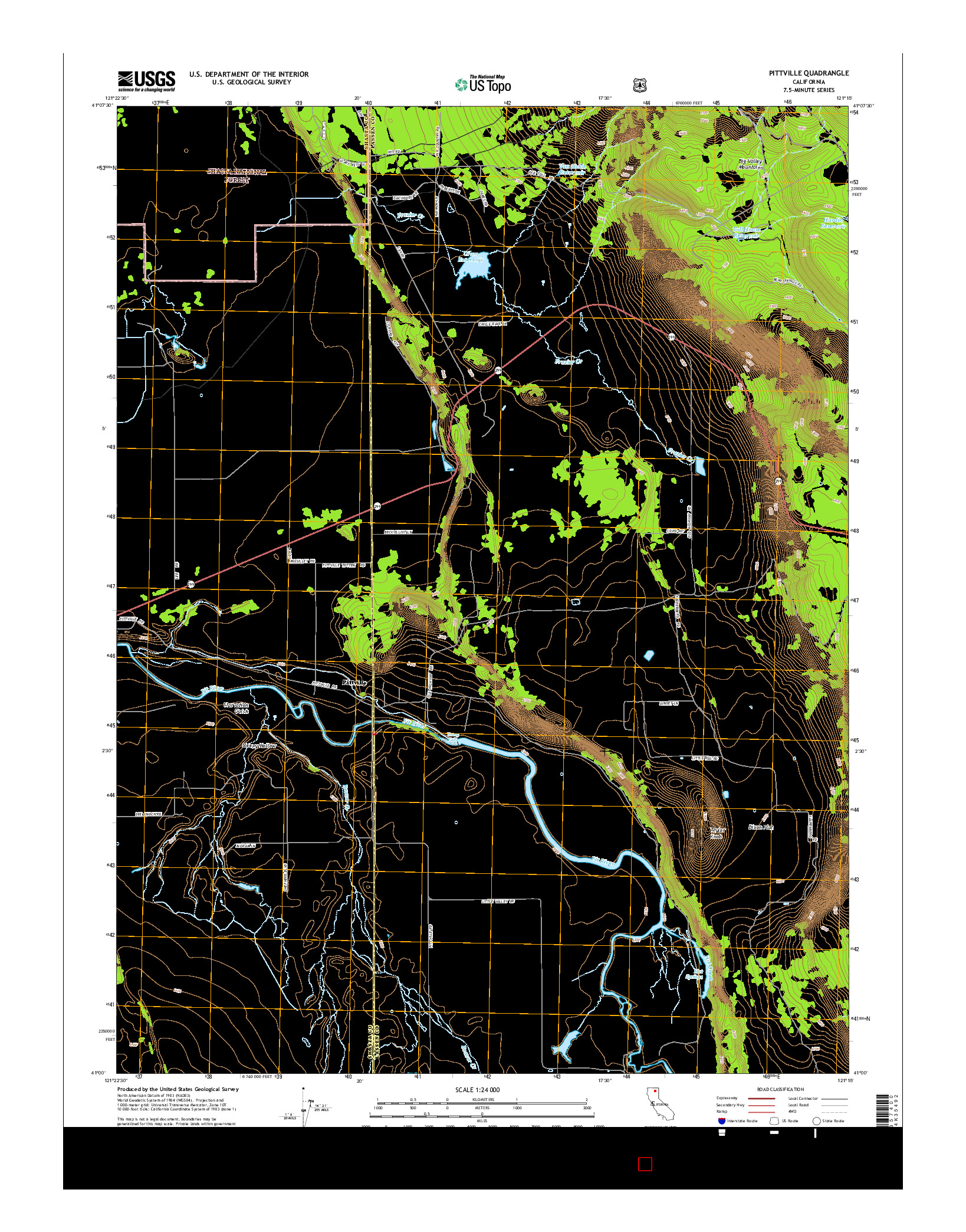 USGS US TOPO 7.5-MINUTE MAP FOR PITTVILLE, CA 2015