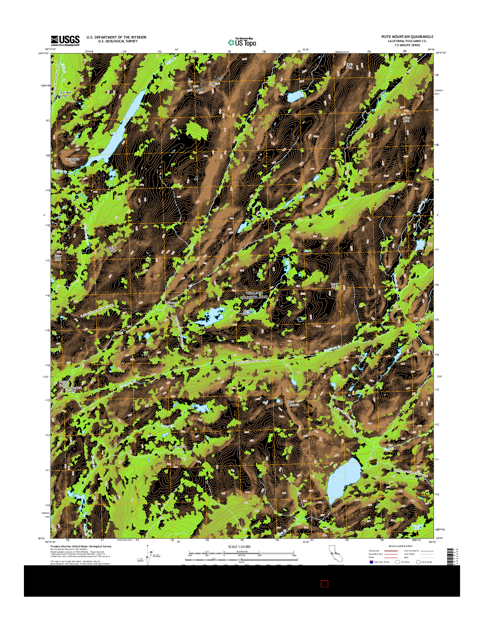 USGS US TOPO 7.5-MINUTE MAP FOR PIUTE MOUNTAIN, CA 2015