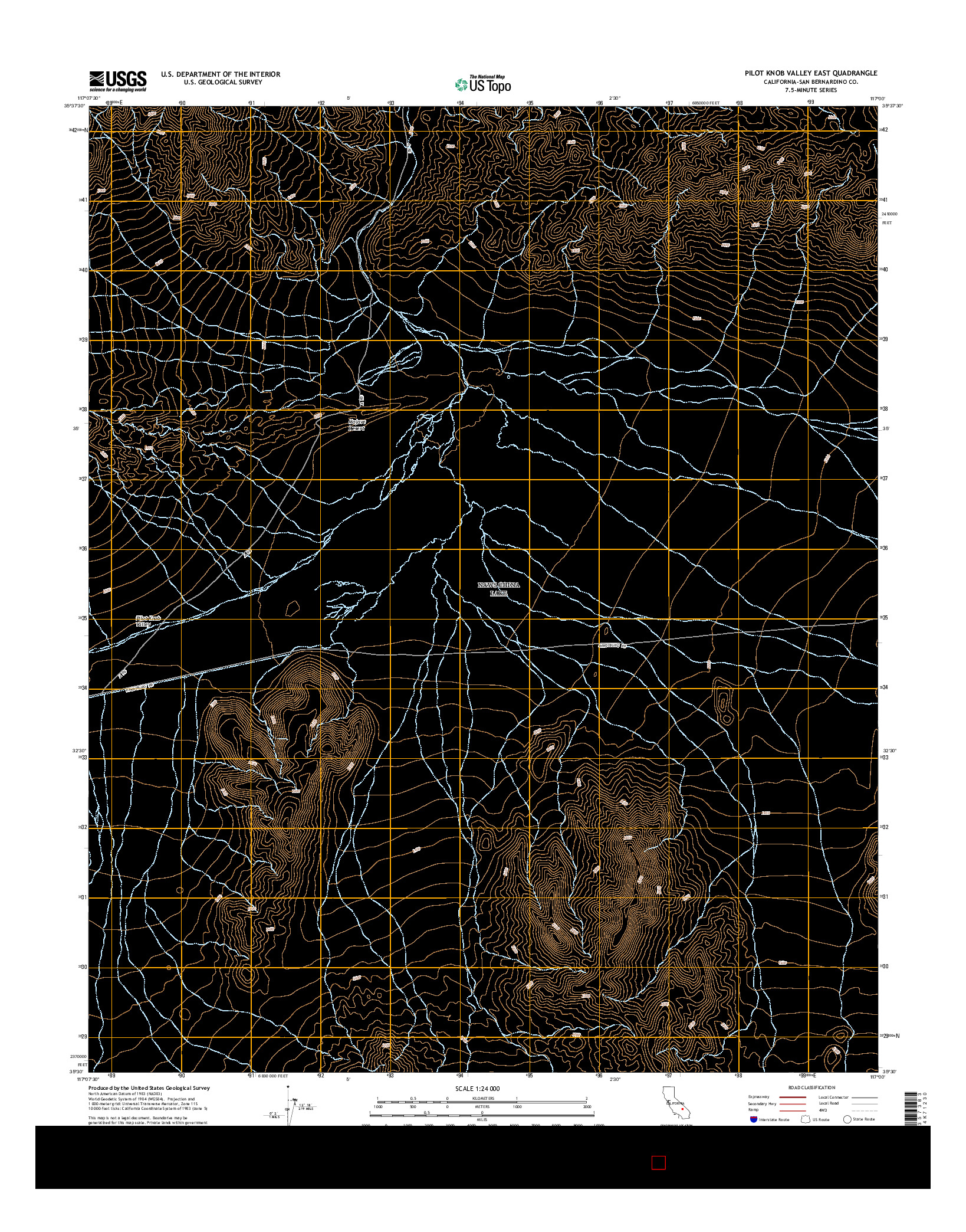 USGS US TOPO 7.5-MINUTE MAP FOR PILOT KNOB VALLEY EAST, CA 2015