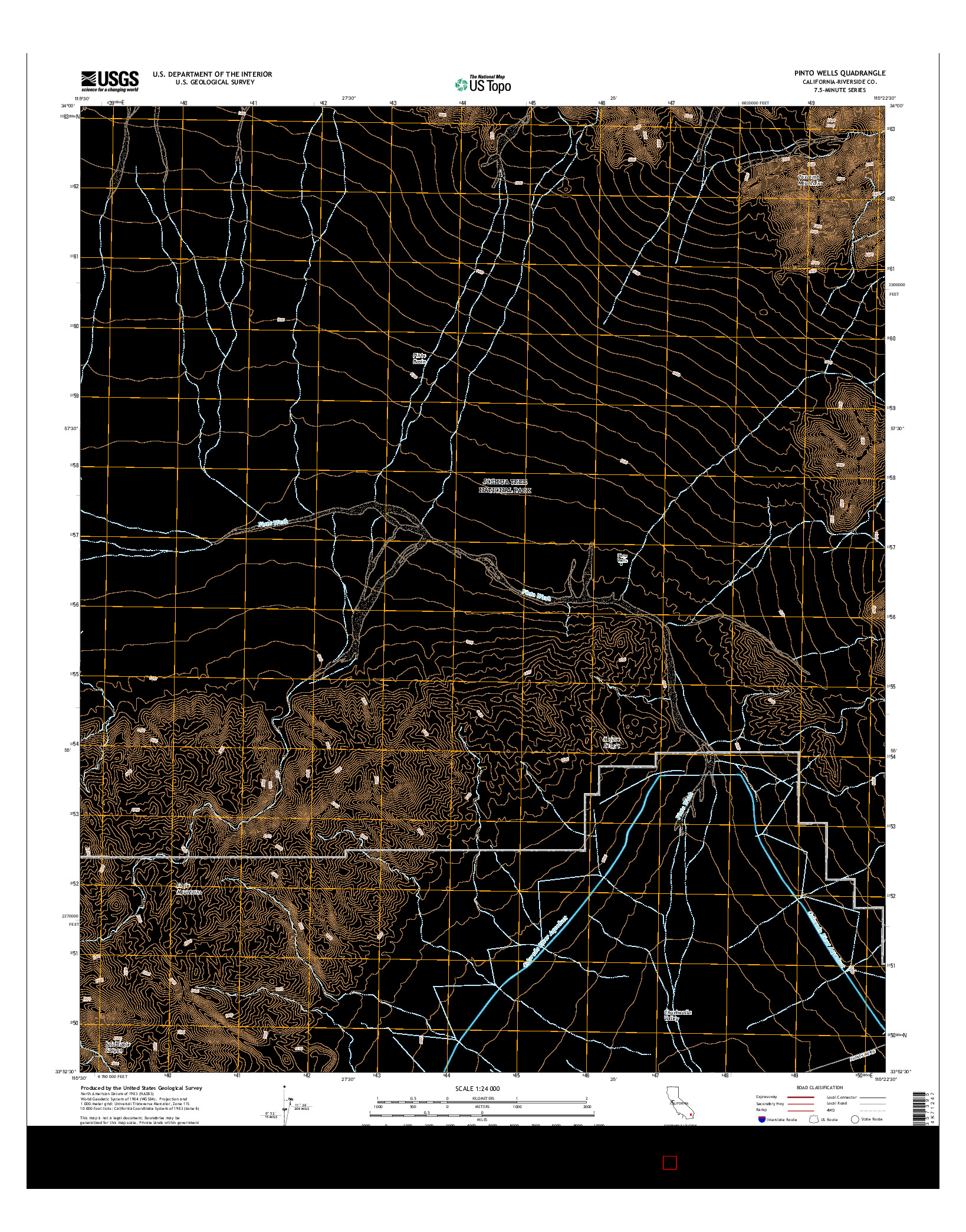 USGS US TOPO 7.5-MINUTE MAP FOR PINTO WELLS, CA 2015