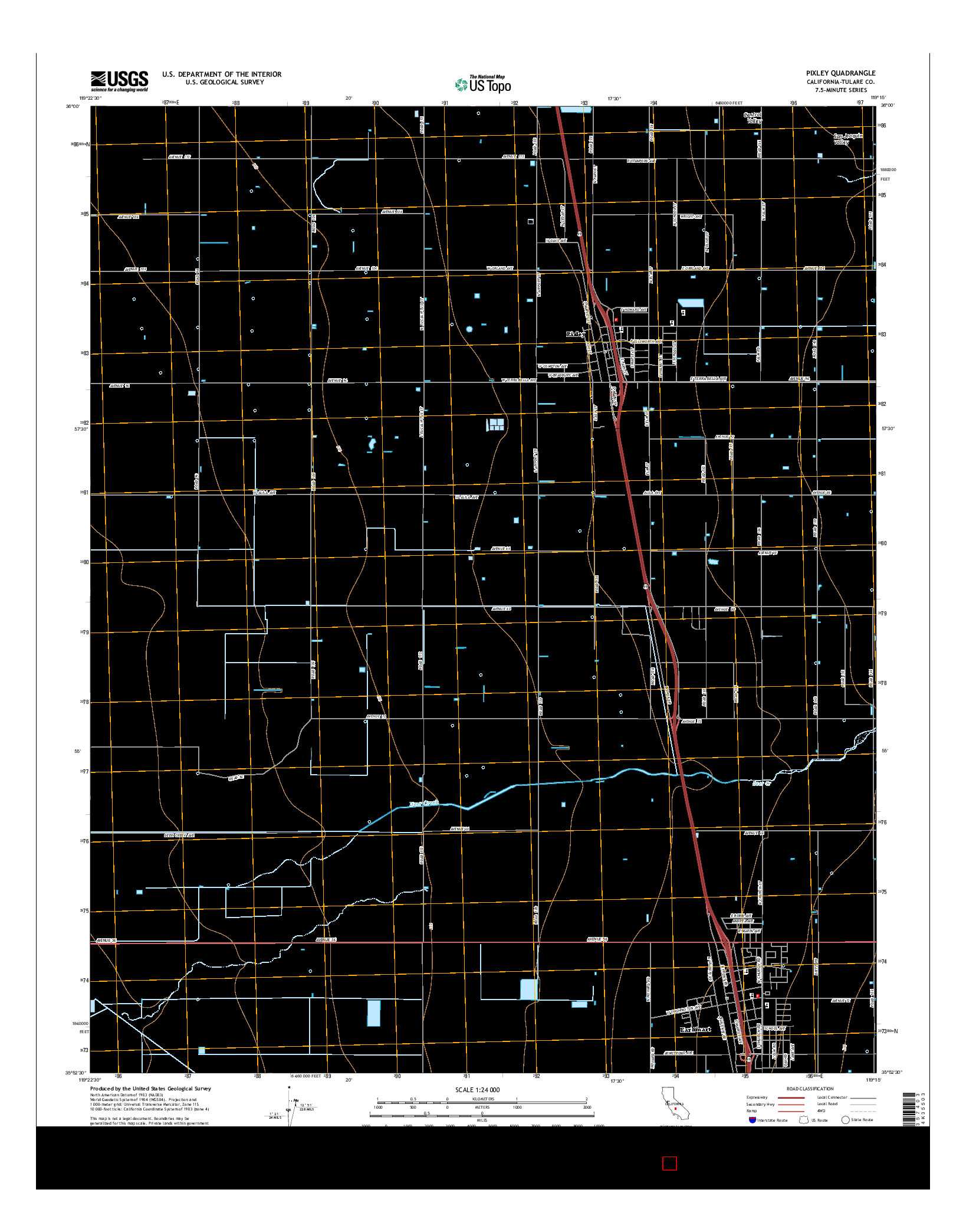 USGS US TOPO 7.5-MINUTE MAP FOR PIXLEY, CA 2015