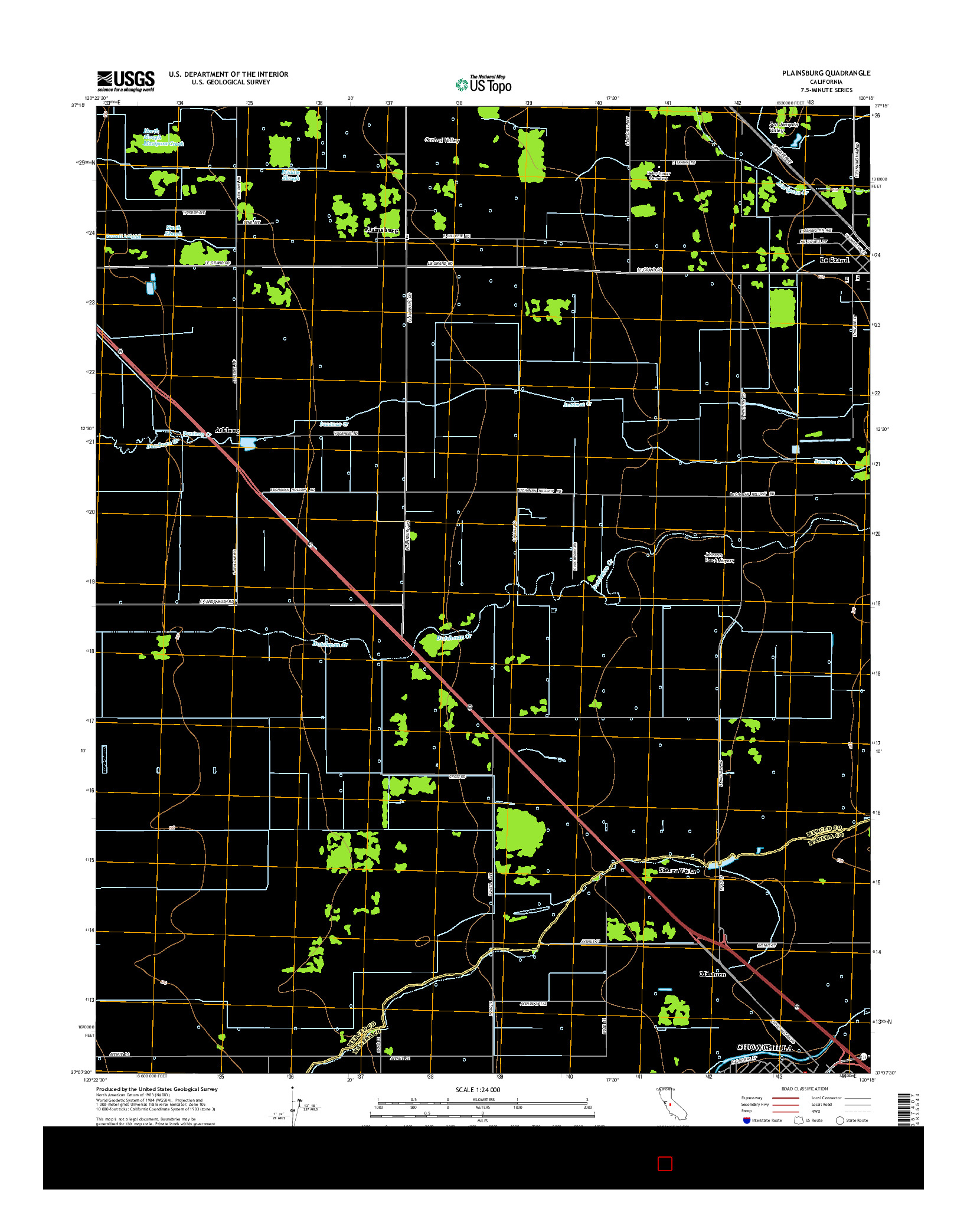 USGS US TOPO 7.5-MINUTE MAP FOR PLAINSBURG, CA 2015