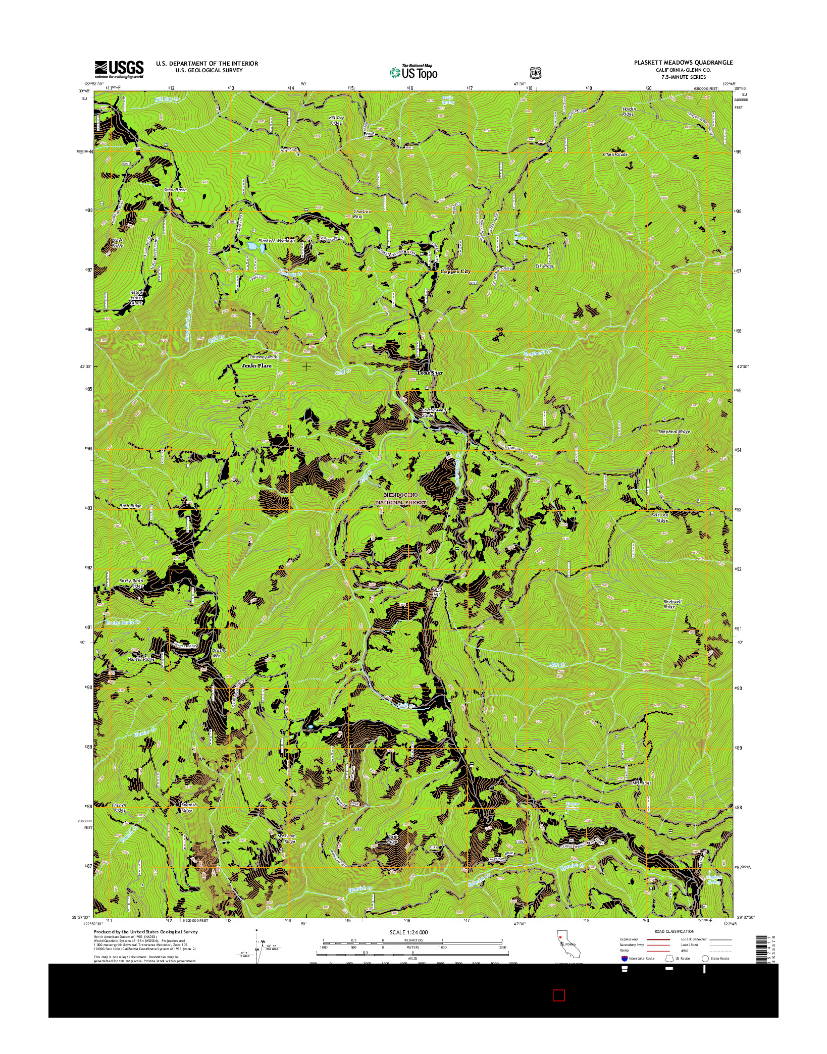 USGS US TOPO 7.5-MINUTE MAP FOR PLASKETT MEADOWS, CA 2015