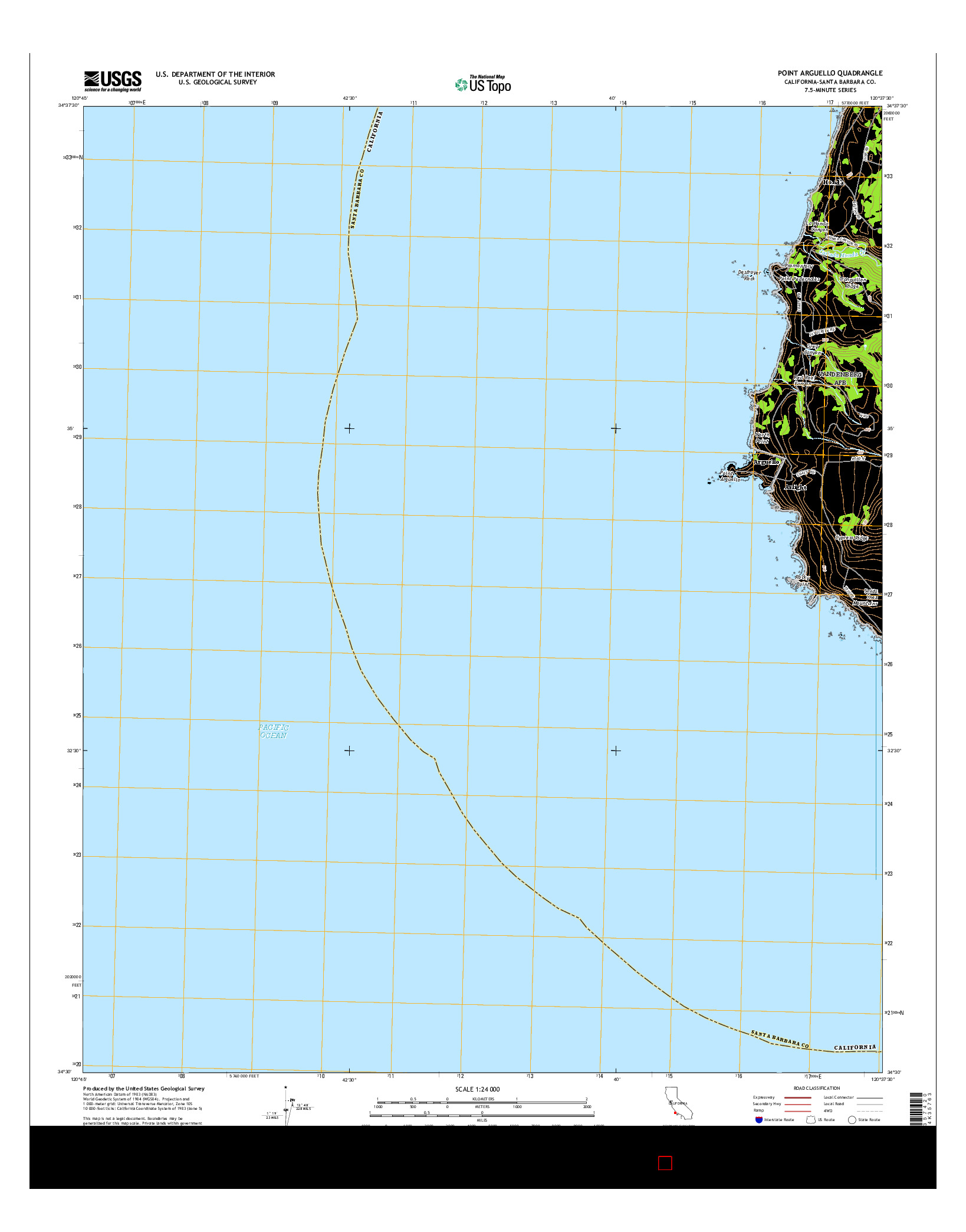 USGS US TOPO 7.5-MINUTE MAP FOR POINT ARGUELLO, CA 2015