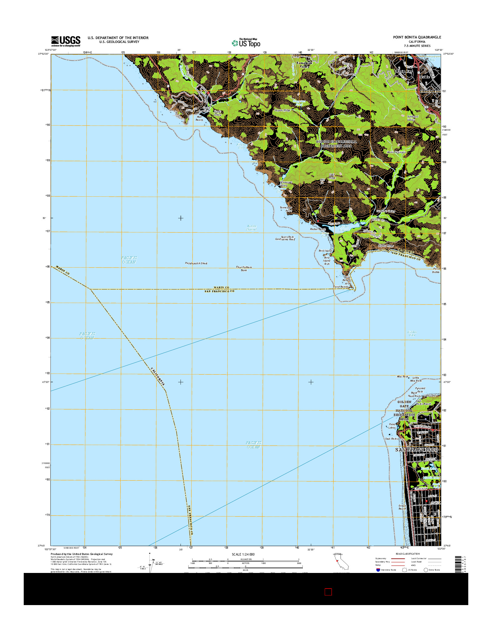 USGS US TOPO 7.5-MINUTE MAP FOR POINT BONITA, CA 2015