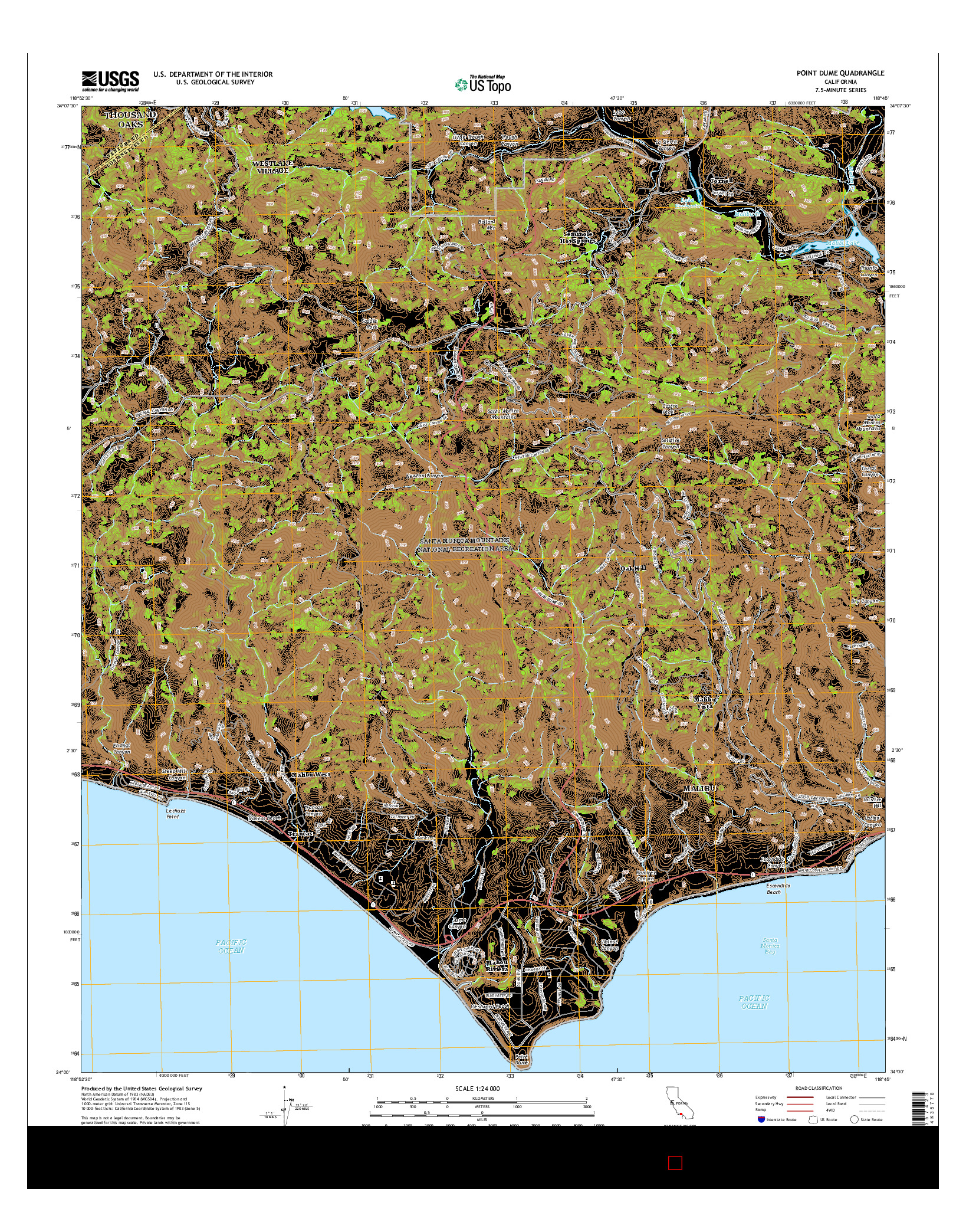 USGS US TOPO 7.5-MINUTE MAP FOR POINT DUME, CA 2015