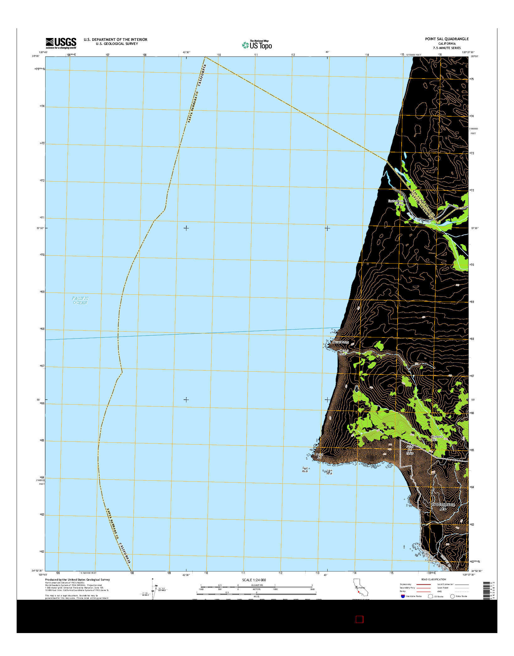 USGS US TOPO 7.5-MINUTE MAP FOR POINT SAL, CA 2015