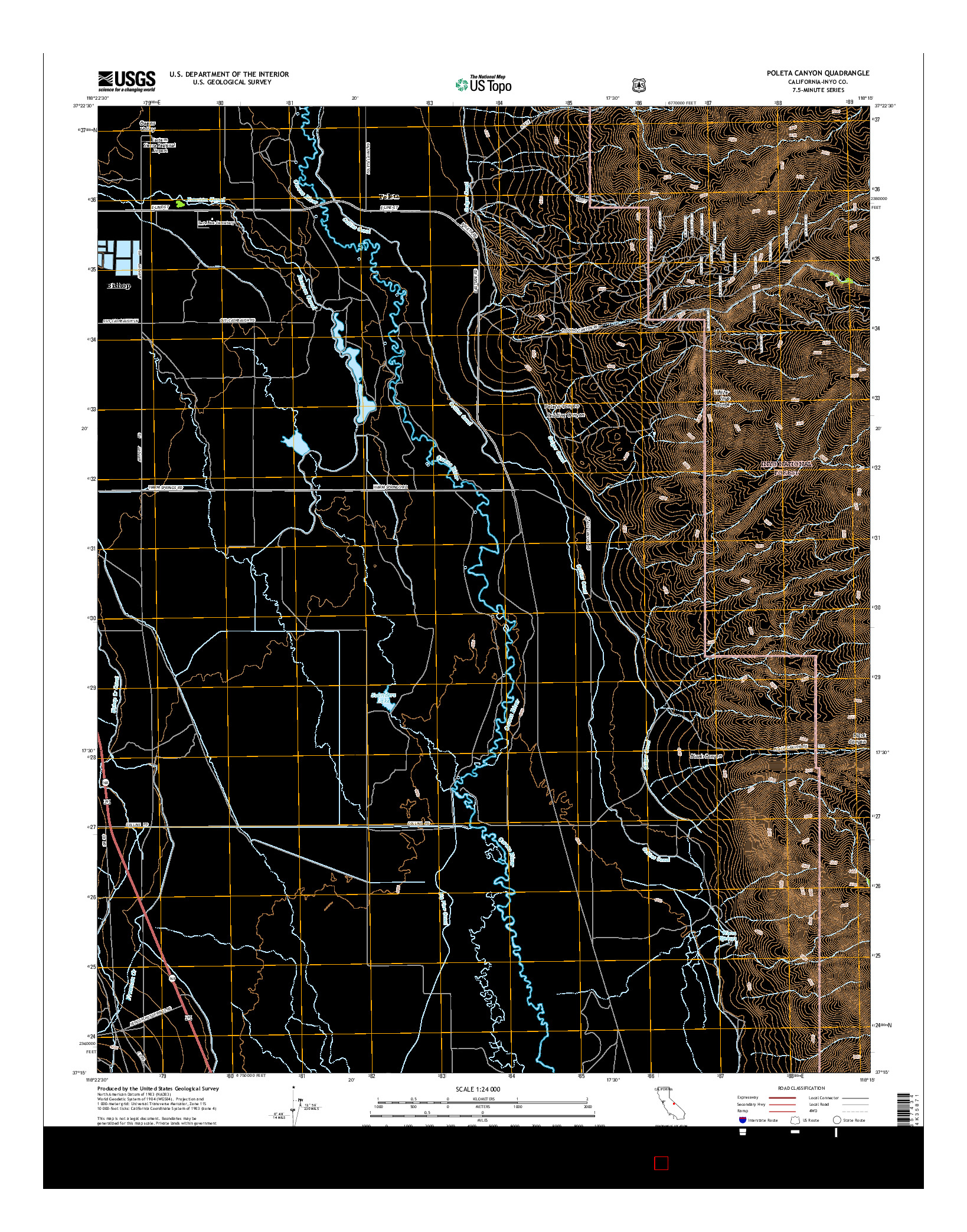 USGS US TOPO 7.5-MINUTE MAP FOR POLETA CANYON, CA 2015