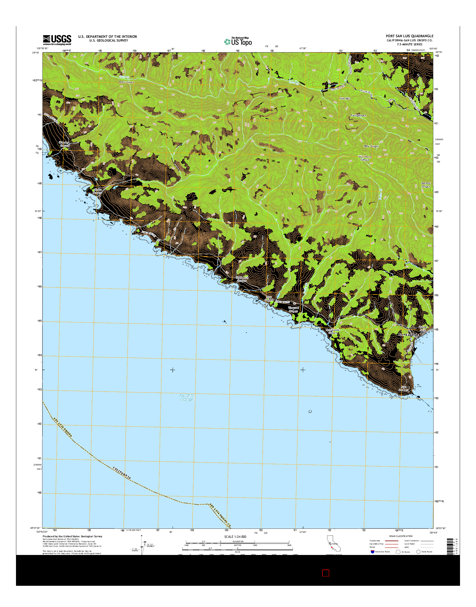 USGS US TOPO 7.5-MINUTE MAP FOR PORT SAN LUIS, CA 2015