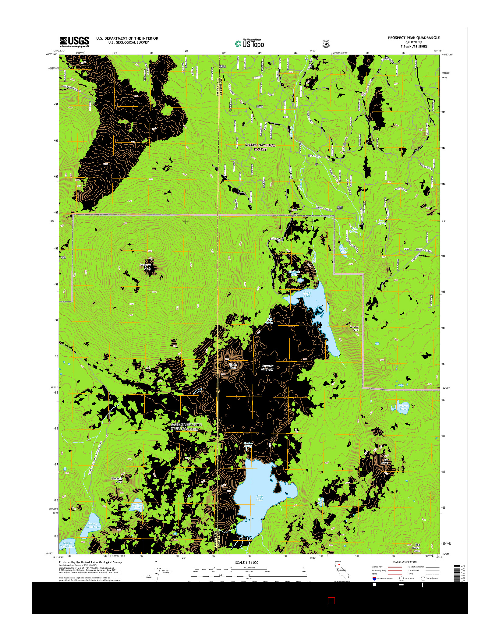 USGS US TOPO 7.5-MINUTE MAP FOR PROSPECT PEAK, CA 2015