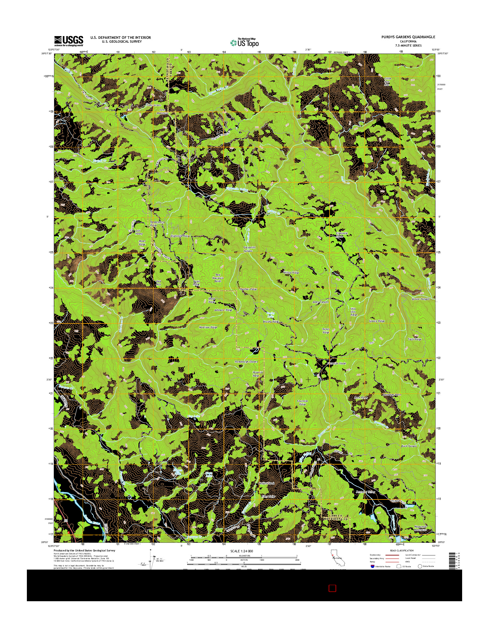 USGS US TOPO 7.5-MINUTE MAP FOR PURDYS GARDENS, CA 2015