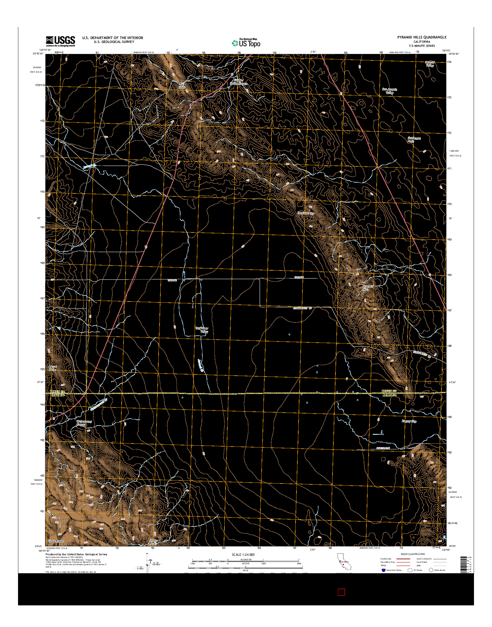 USGS US TOPO 7.5-MINUTE MAP FOR PYRAMID HILLS, CA 2015