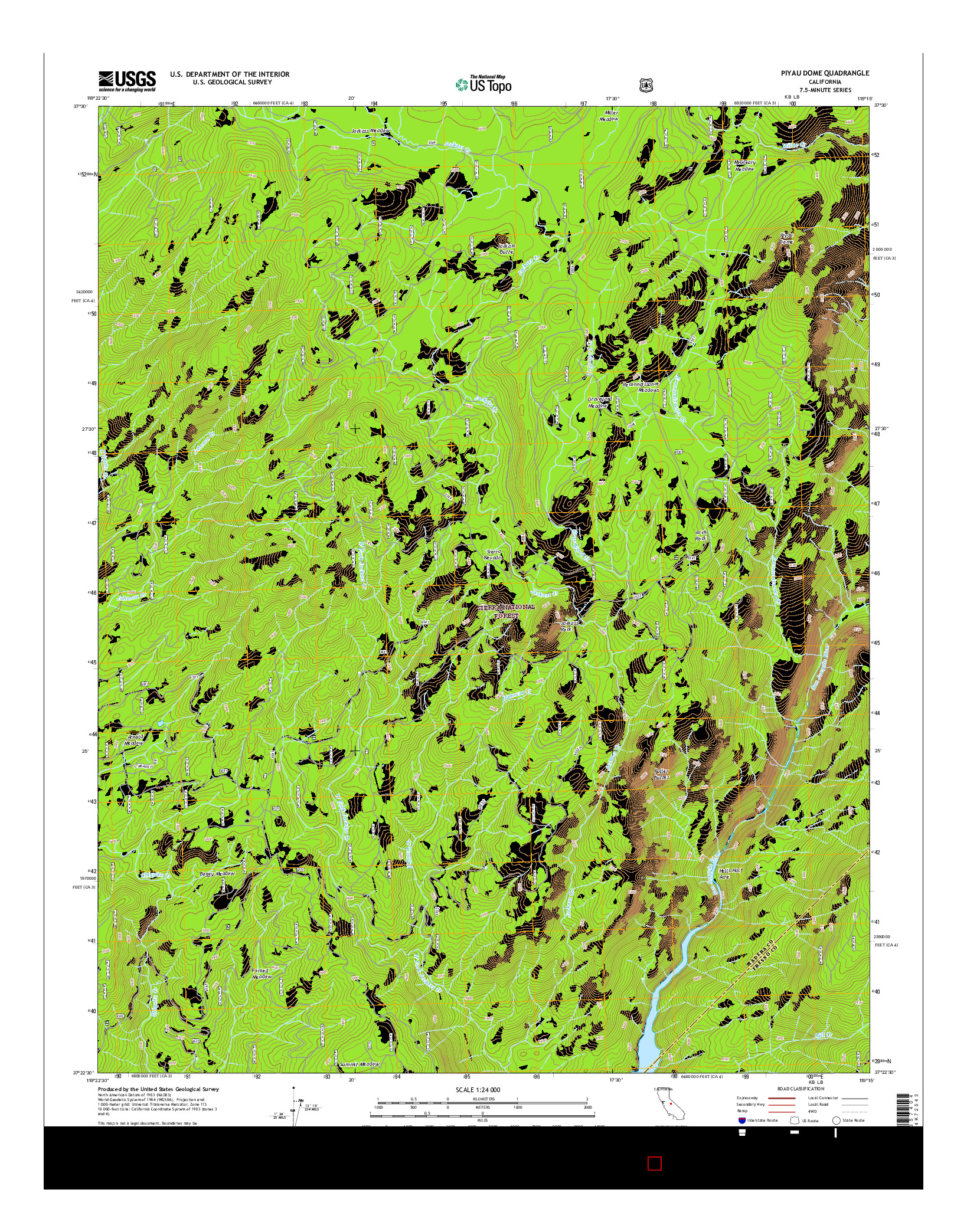 USGS US TOPO 7.5-MINUTE MAP FOR PIYAU DOME, CA 2015