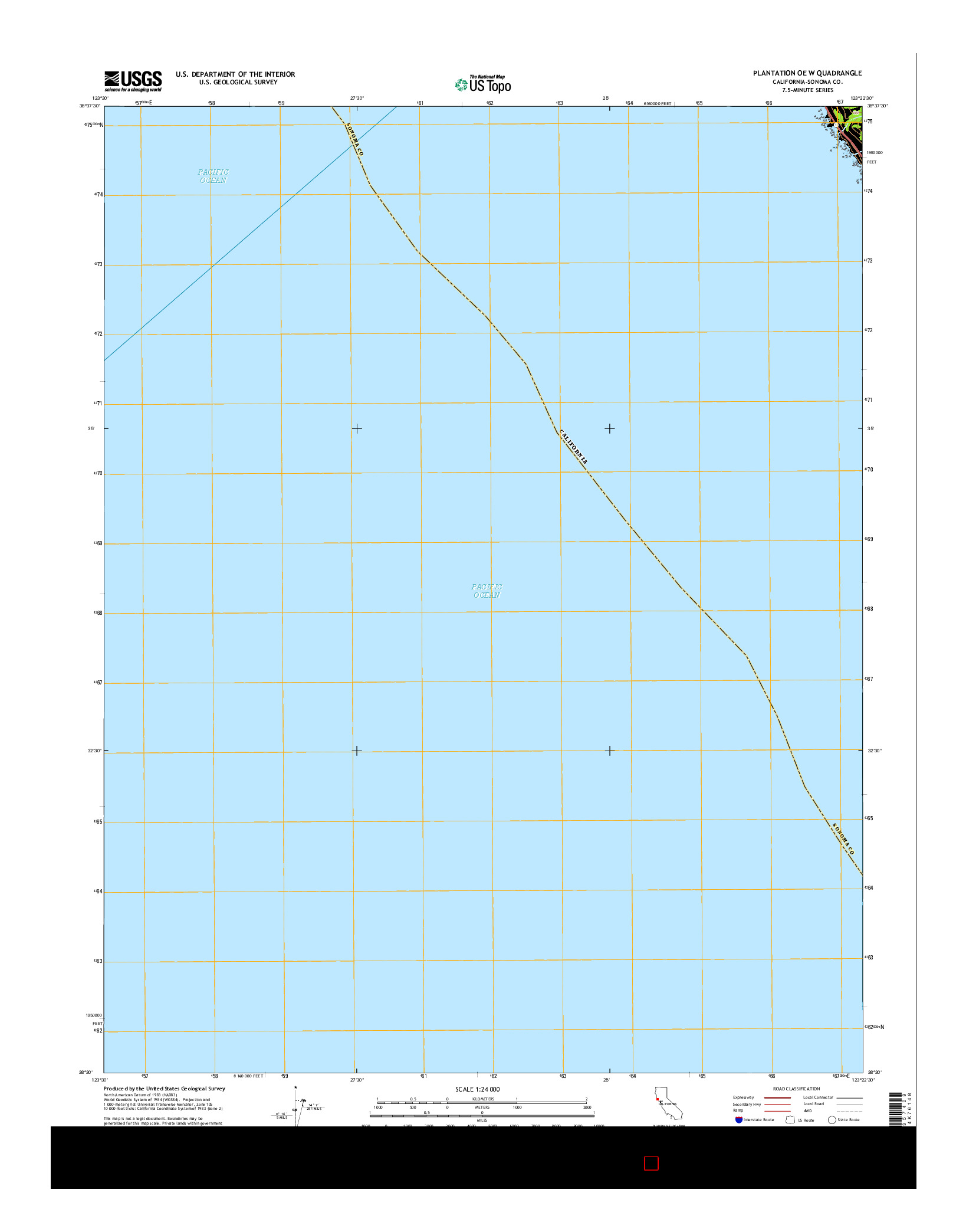 USGS US TOPO 7.5-MINUTE MAP FOR PLANTATION OE W, CA 2015