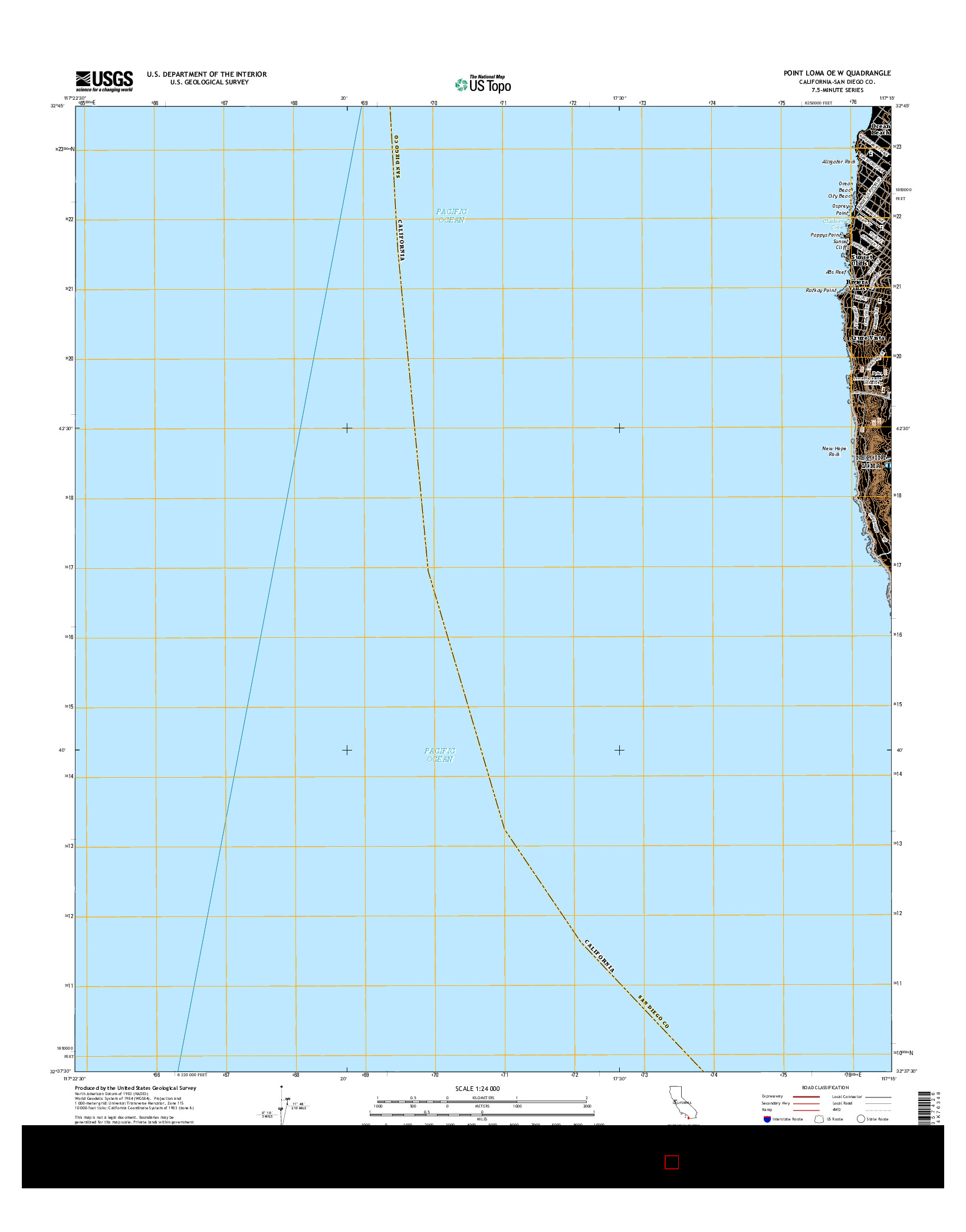 USGS US TOPO 7.5-MINUTE MAP FOR POINT LOMA OE W, CA 2015