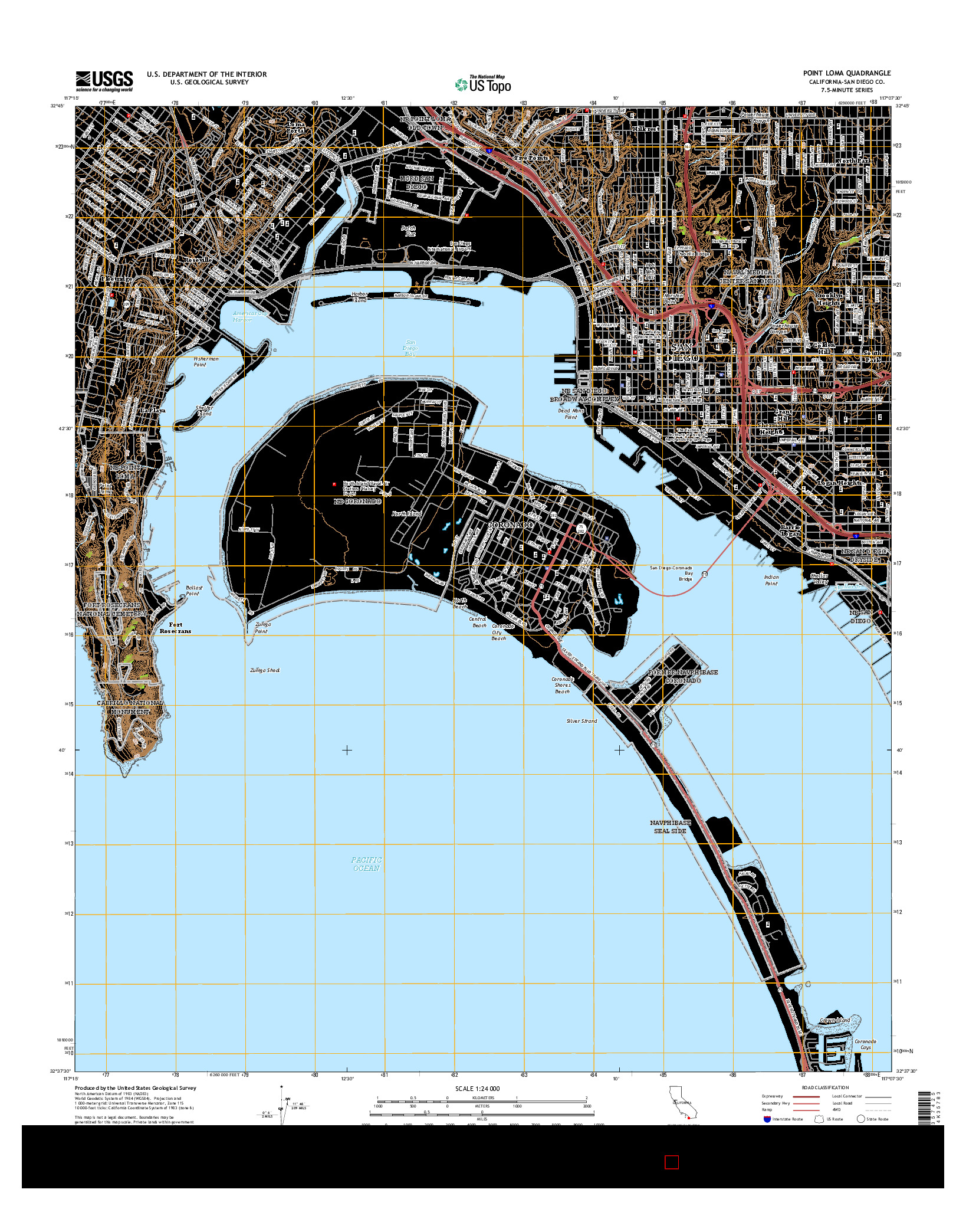 USGS US TOPO 7.5-MINUTE MAP FOR POINT LOMA, CA 2015