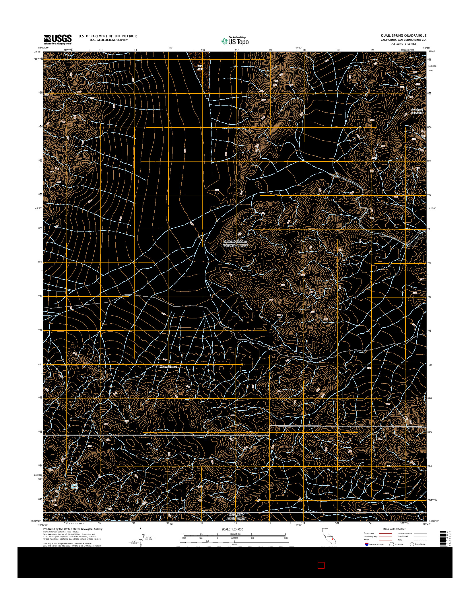 USGS US TOPO 7.5-MINUTE MAP FOR QUAIL SPRING, CA 2015