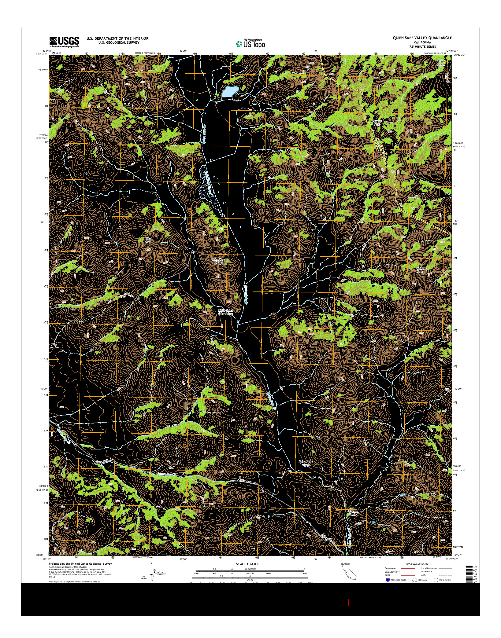 USGS US TOPO 7.5-MINUTE MAP FOR QUIEN SABE VALLEY, CA 2015