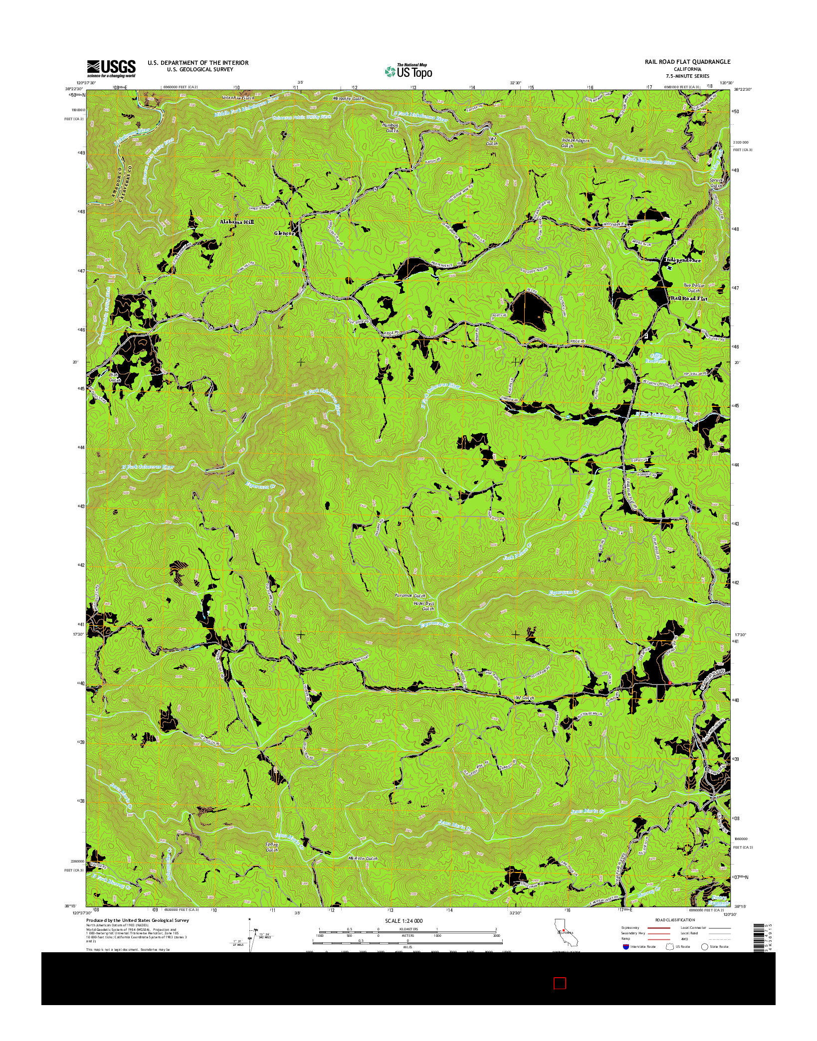 USGS US TOPO 7.5-MINUTE MAP FOR RAIL ROAD FLAT, CA 2015