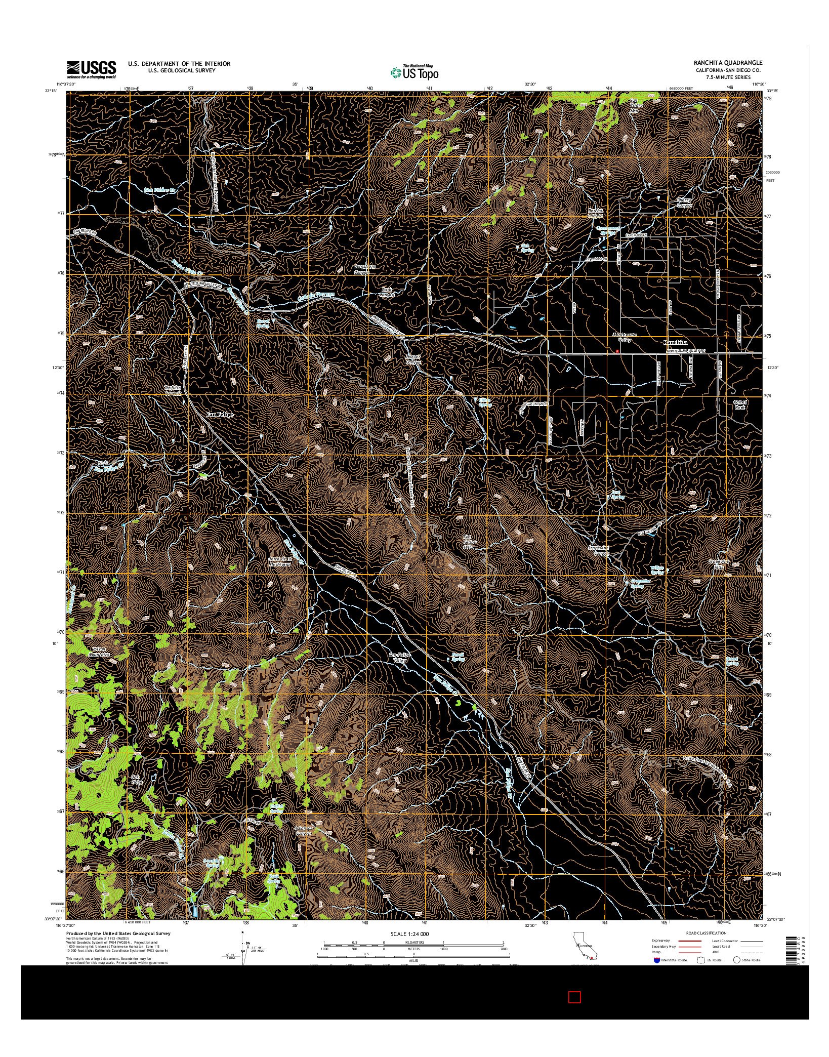 USGS US TOPO 7.5-MINUTE MAP FOR RANCHITA, CA 2015