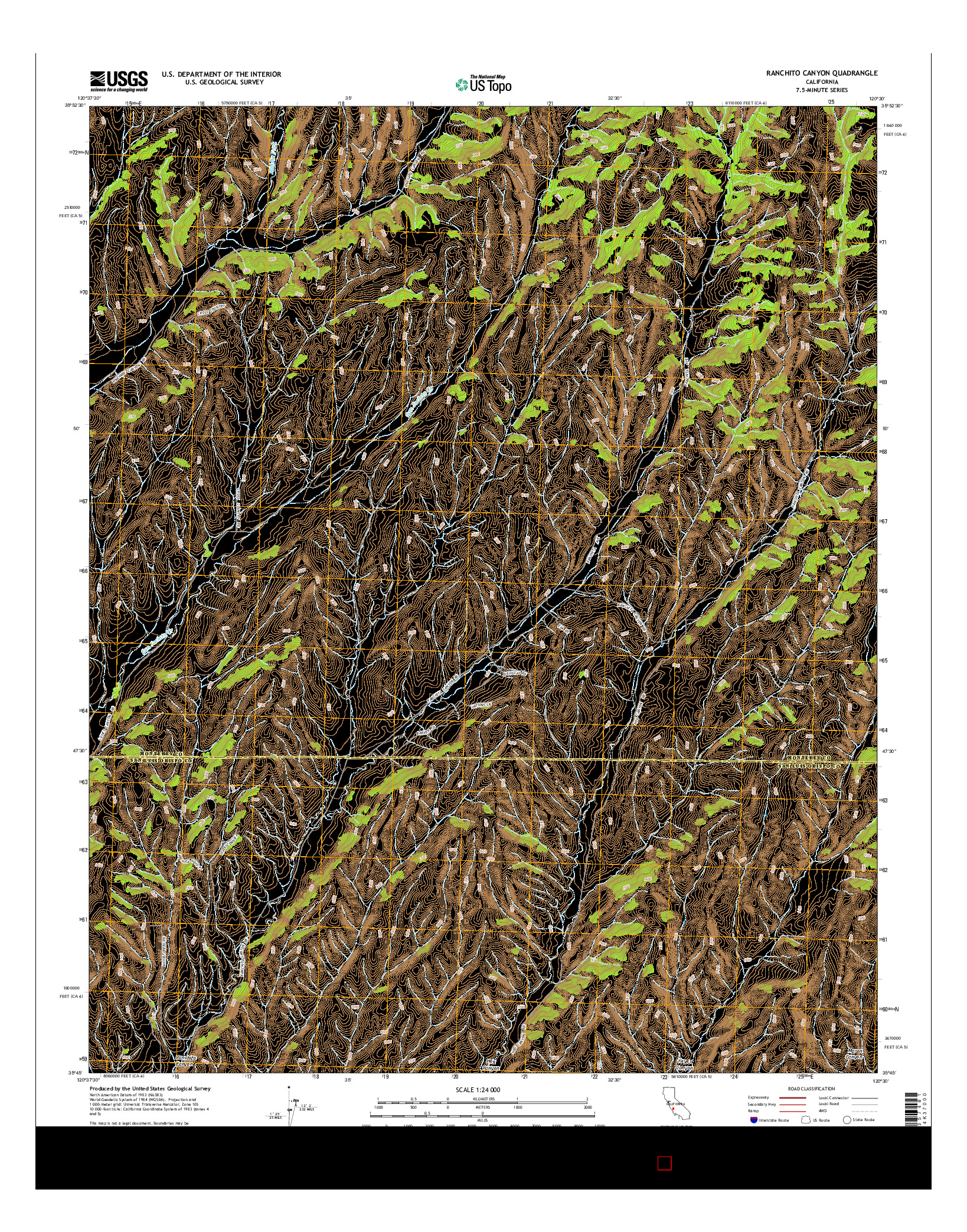 USGS US TOPO 7.5-MINUTE MAP FOR RANCHITO CANYON, CA 2015