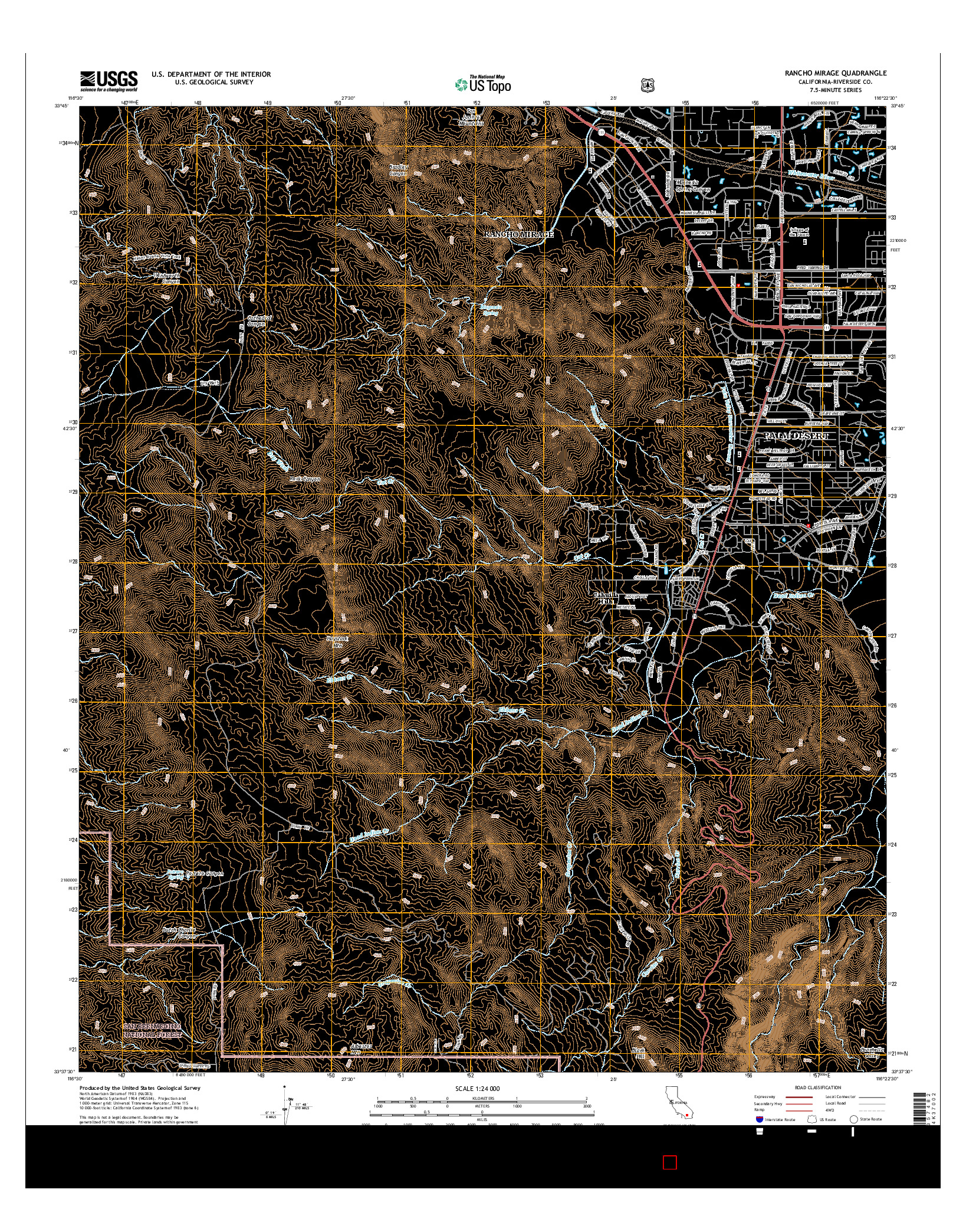 USGS US TOPO 7.5-MINUTE MAP FOR RANCHO MIRAGE, CA 2015
