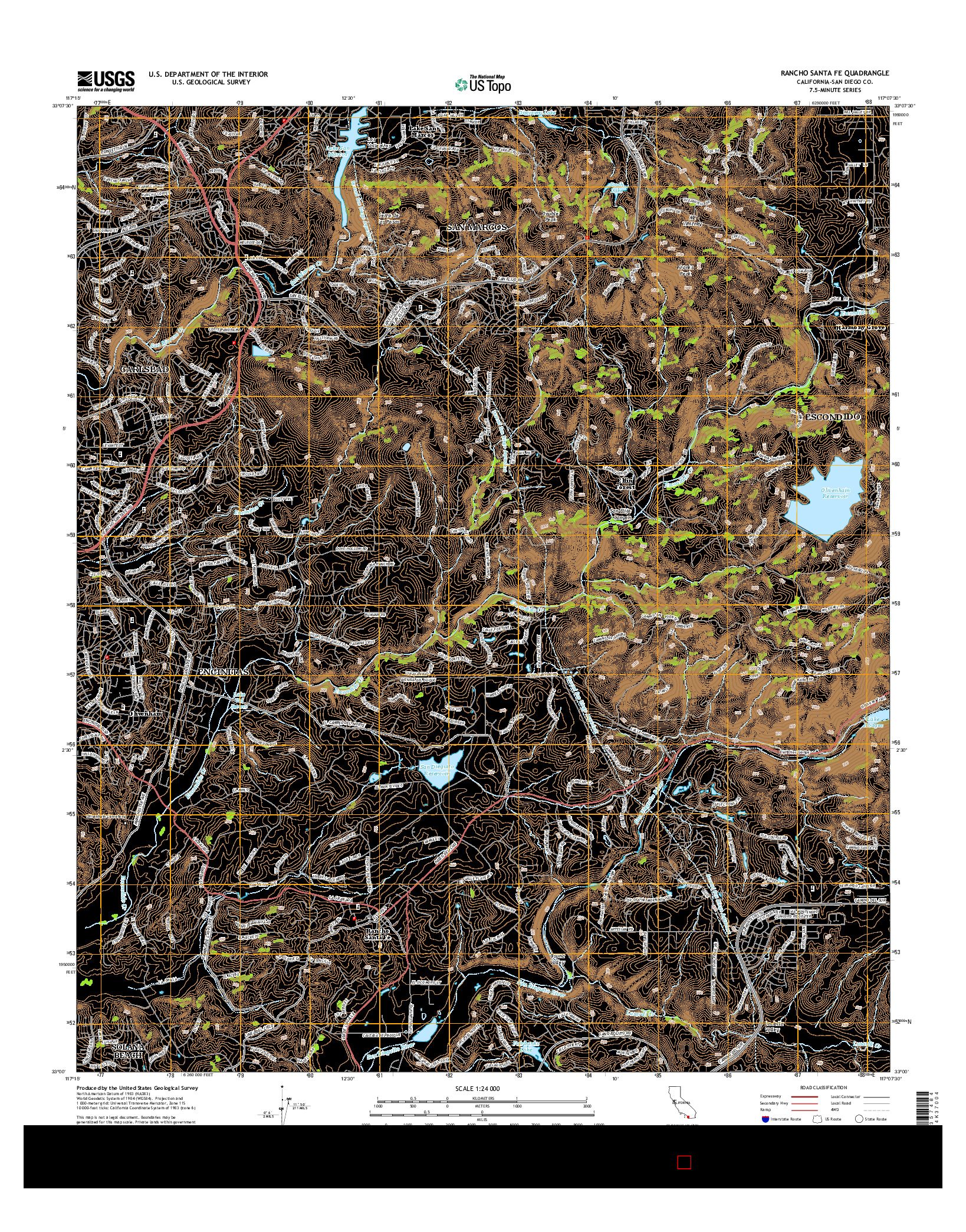 USGS US TOPO 7.5-MINUTE MAP FOR RANCHO SANTA FE, CA 2015