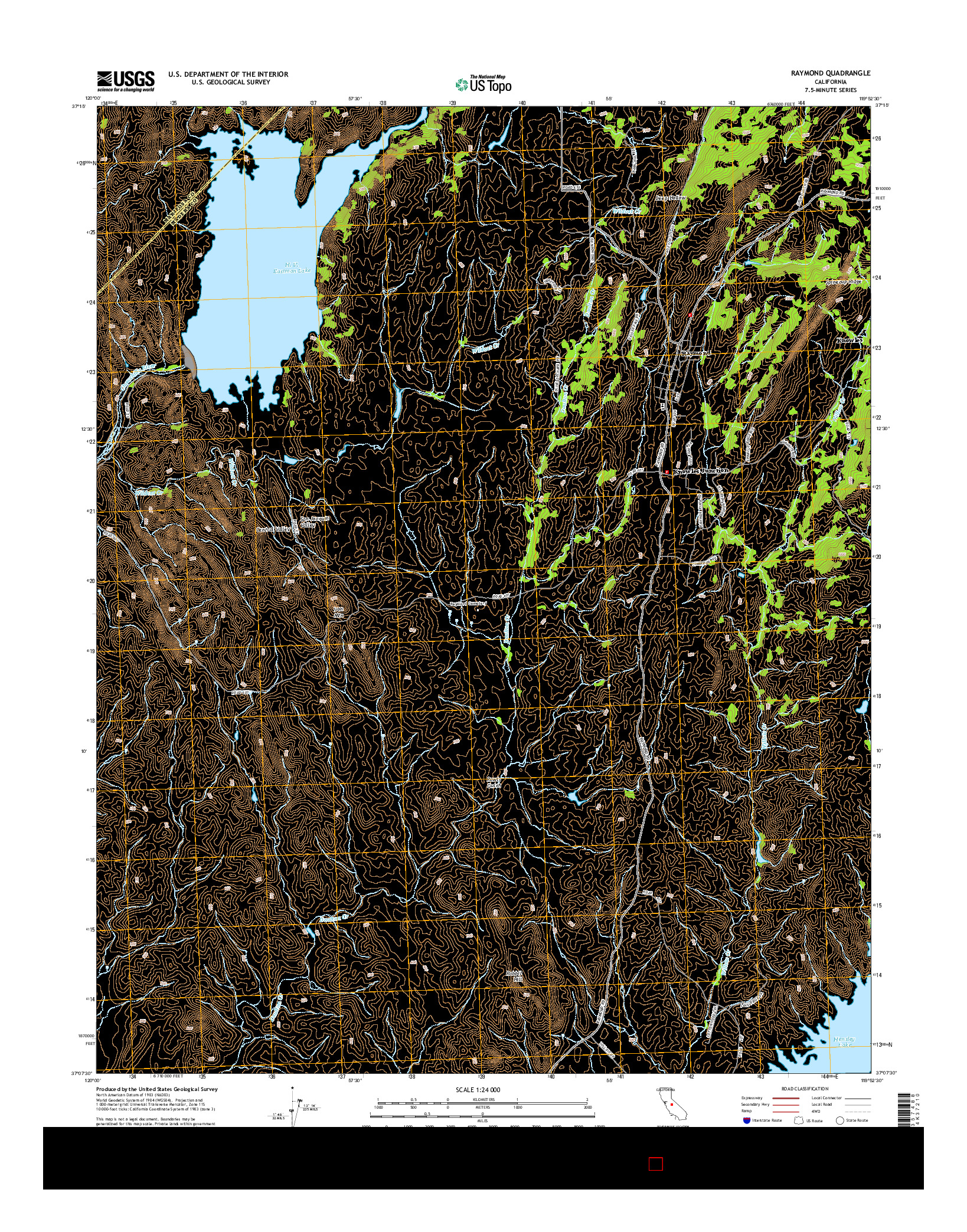 USGS US TOPO 7.5-MINUTE MAP FOR RAYMOND, CA 2015