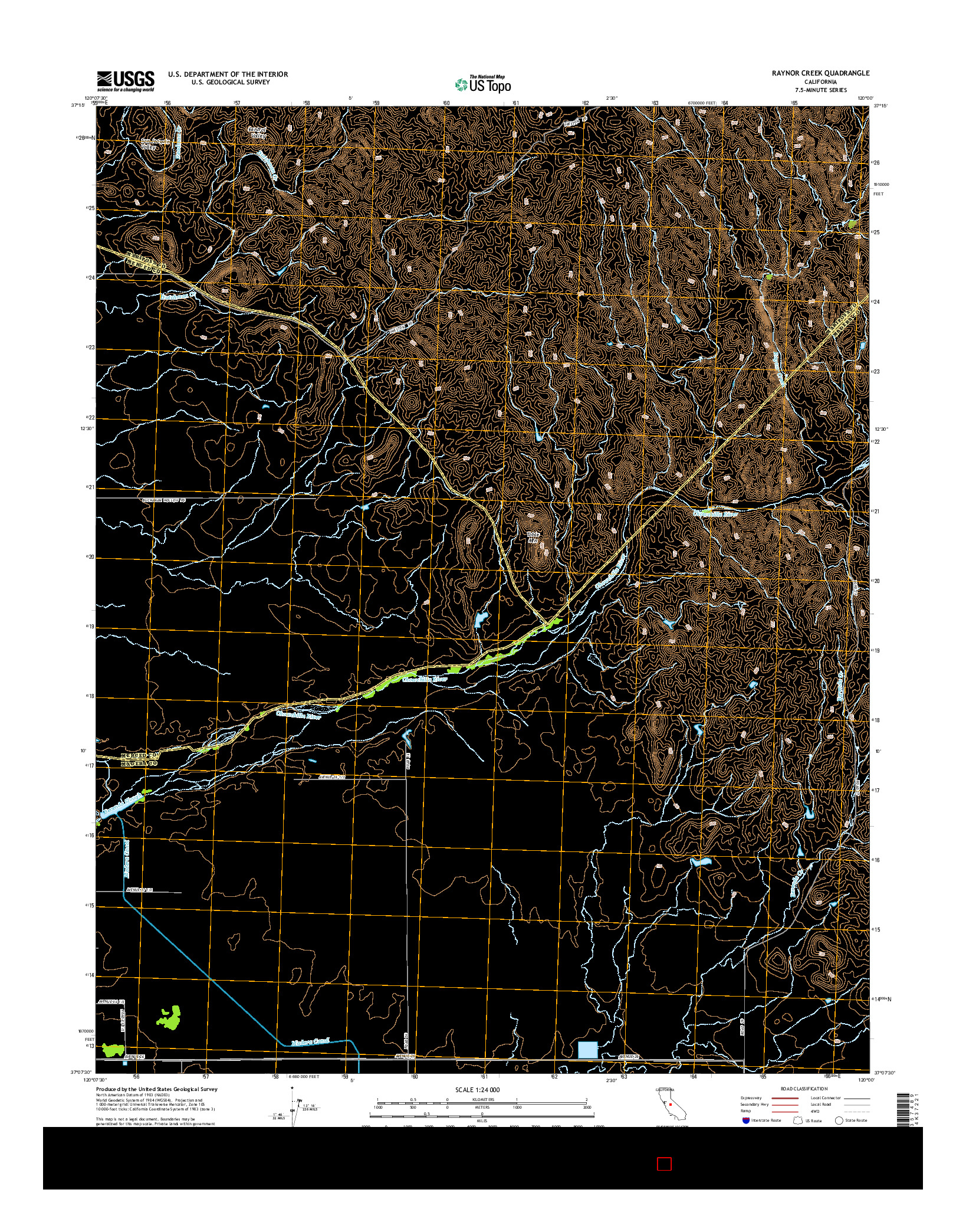 USGS US TOPO 7.5-MINUTE MAP FOR RAYNOR CREEK, CA 2015