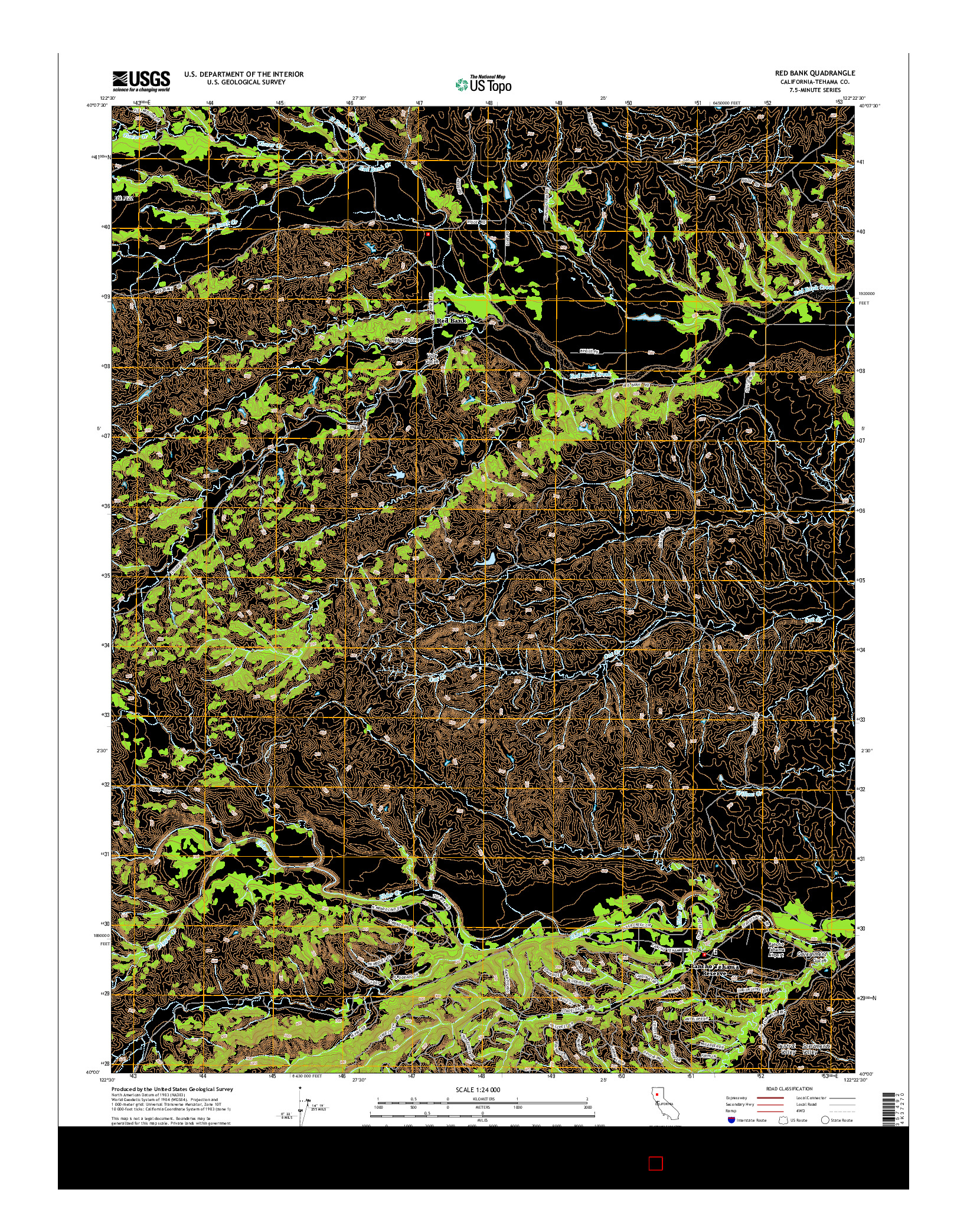 USGS US TOPO 7.5-MINUTE MAP FOR RED BANK, CA 2015