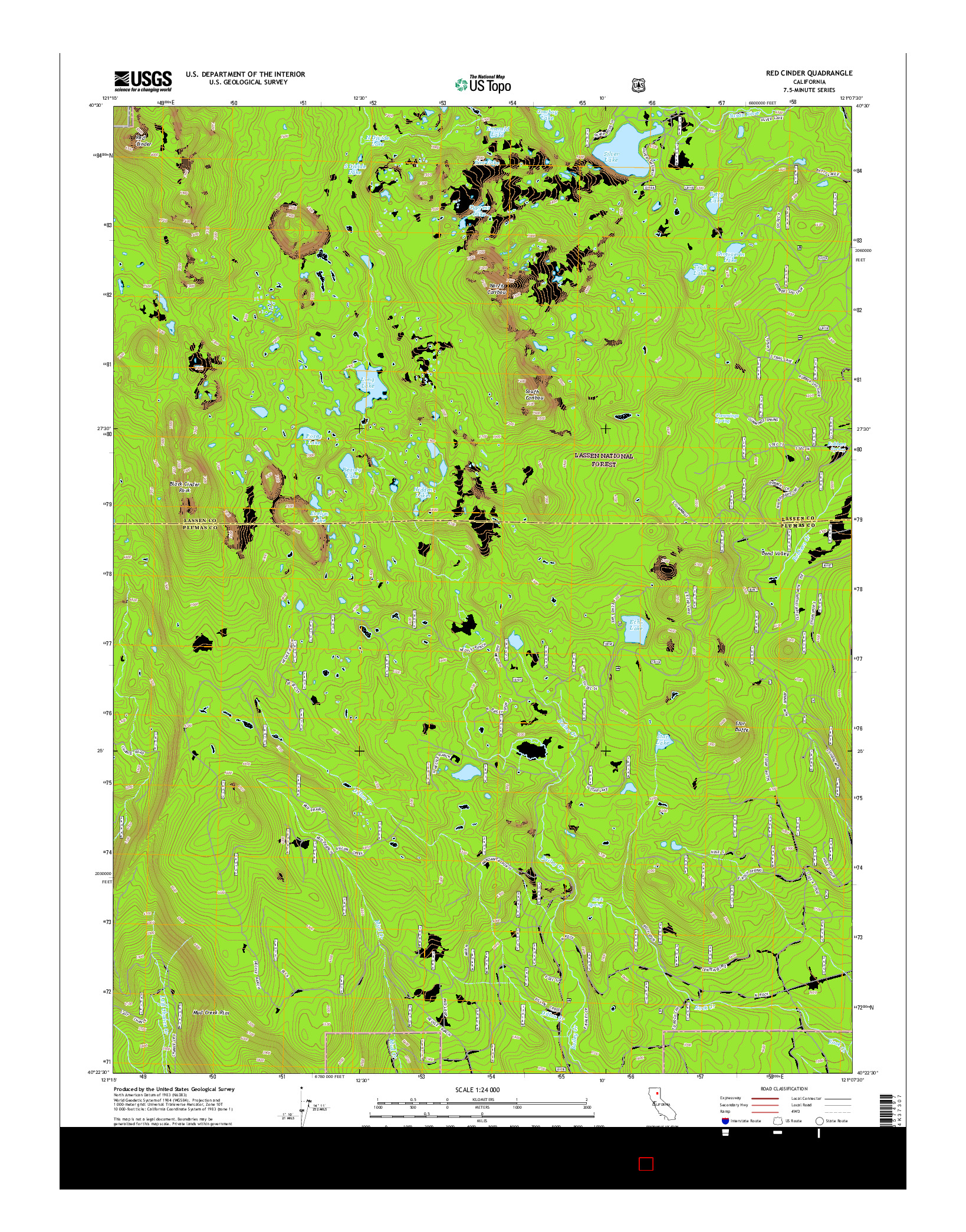 USGS US TOPO 7.5-MINUTE MAP FOR RED CINDER, CA 2015