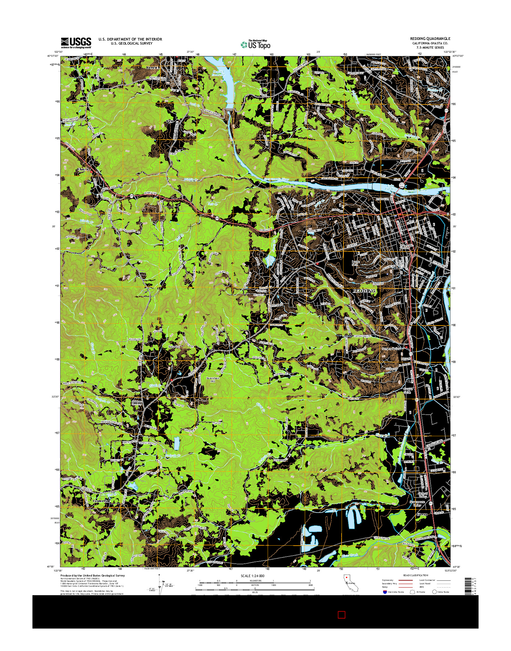 USGS US TOPO 7.5-MINUTE MAP FOR REDDING, CA 2015