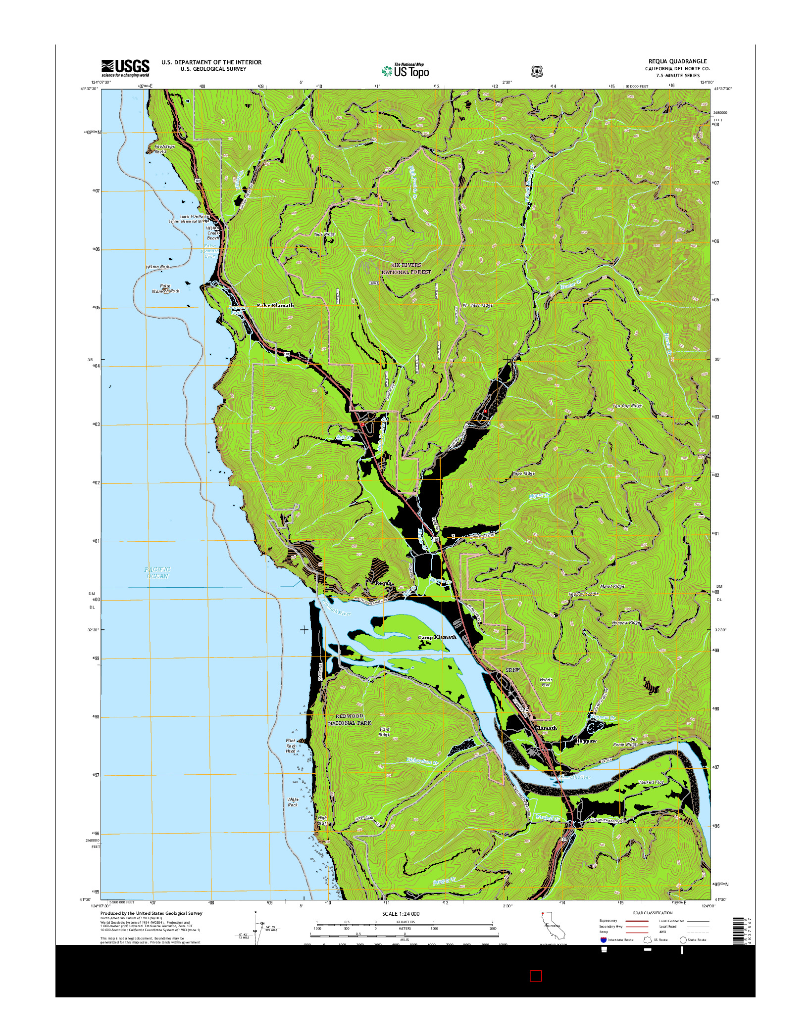 USGS US TOPO 7.5-MINUTE MAP FOR REQUA, CA 2015