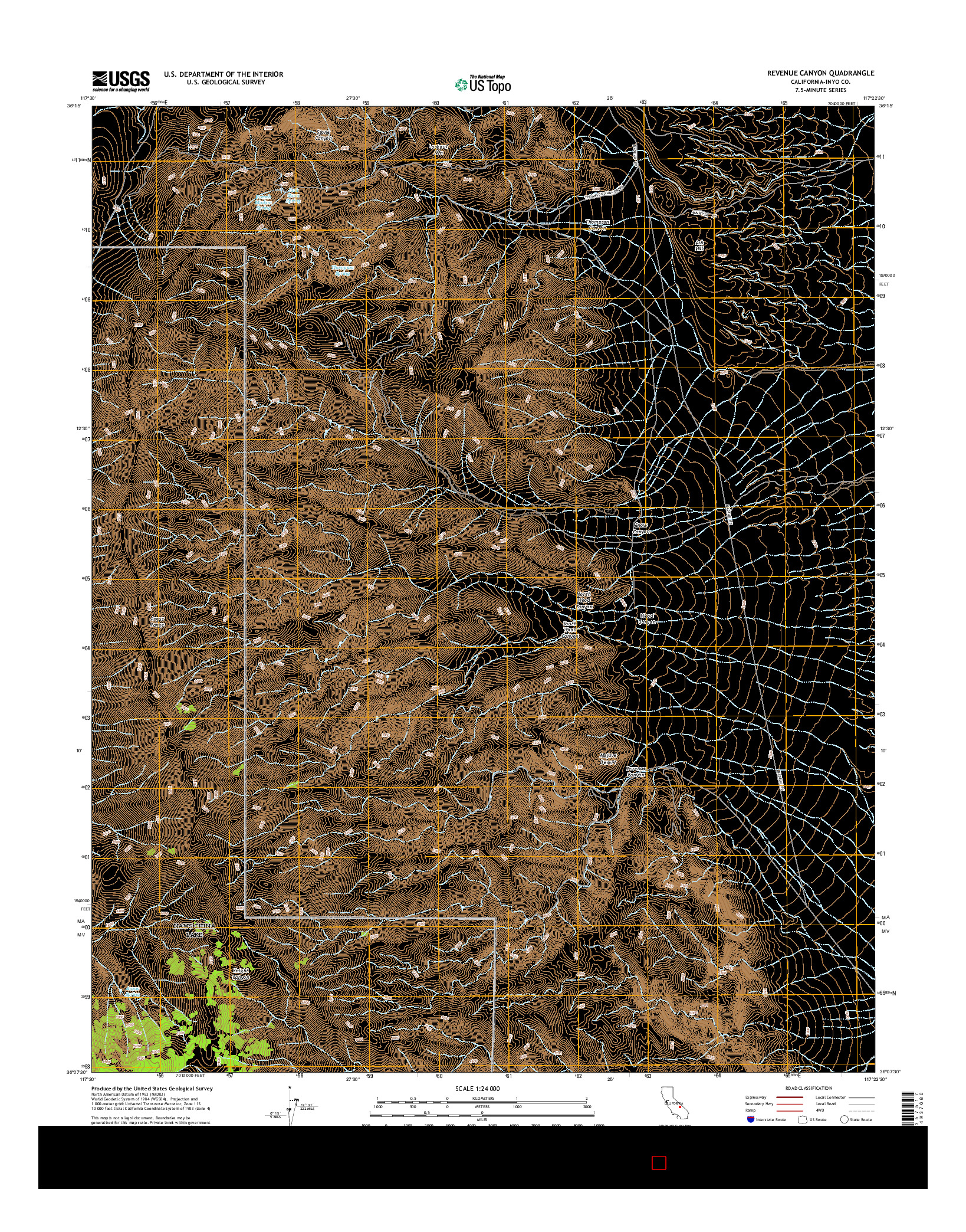 USGS US TOPO 7.5-MINUTE MAP FOR REVENUE CANYON, CA 2015