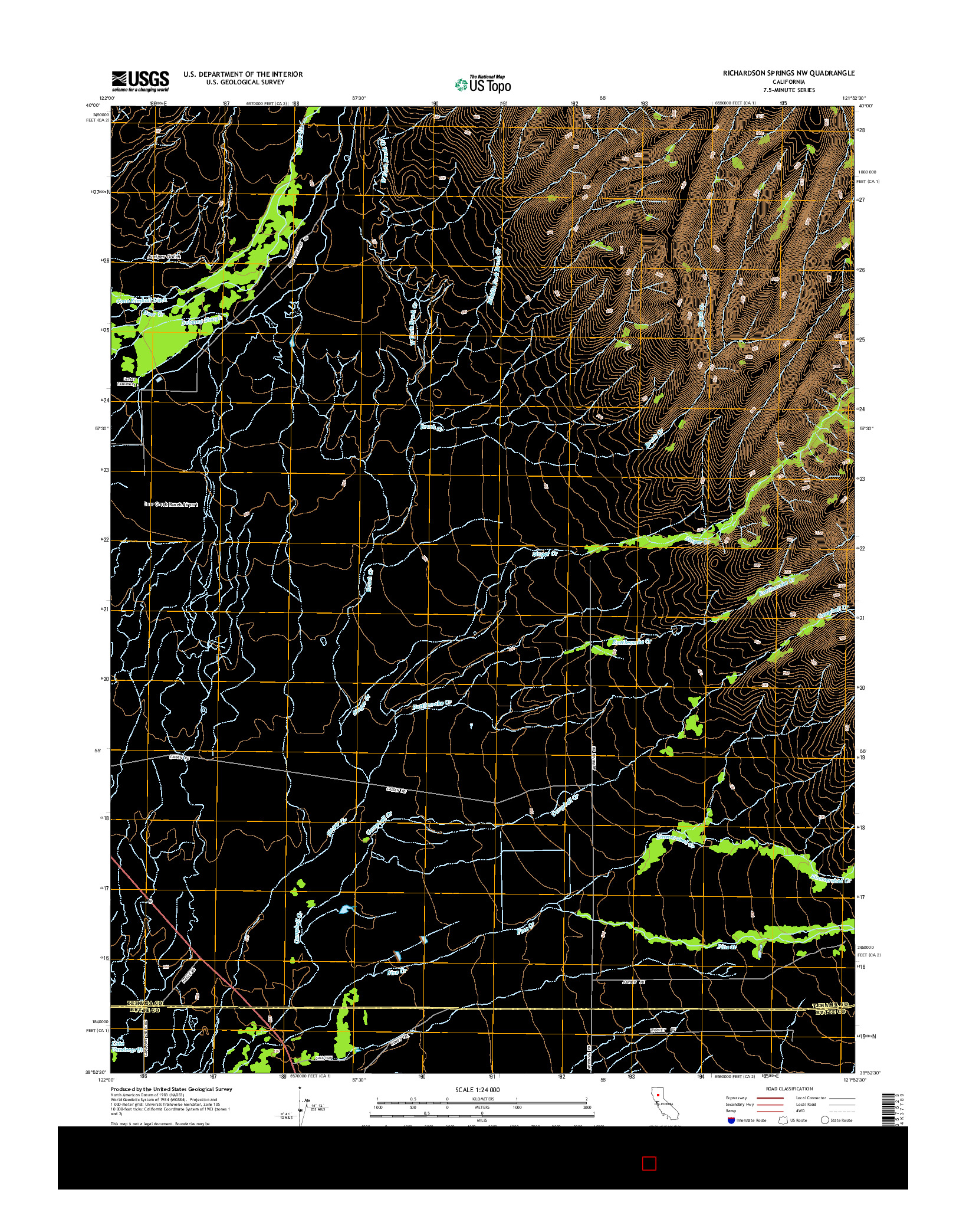 USGS US TOPO 7.5-MINUTE MAP FOR RICHARDSON SPRINGS NW, CA 2015