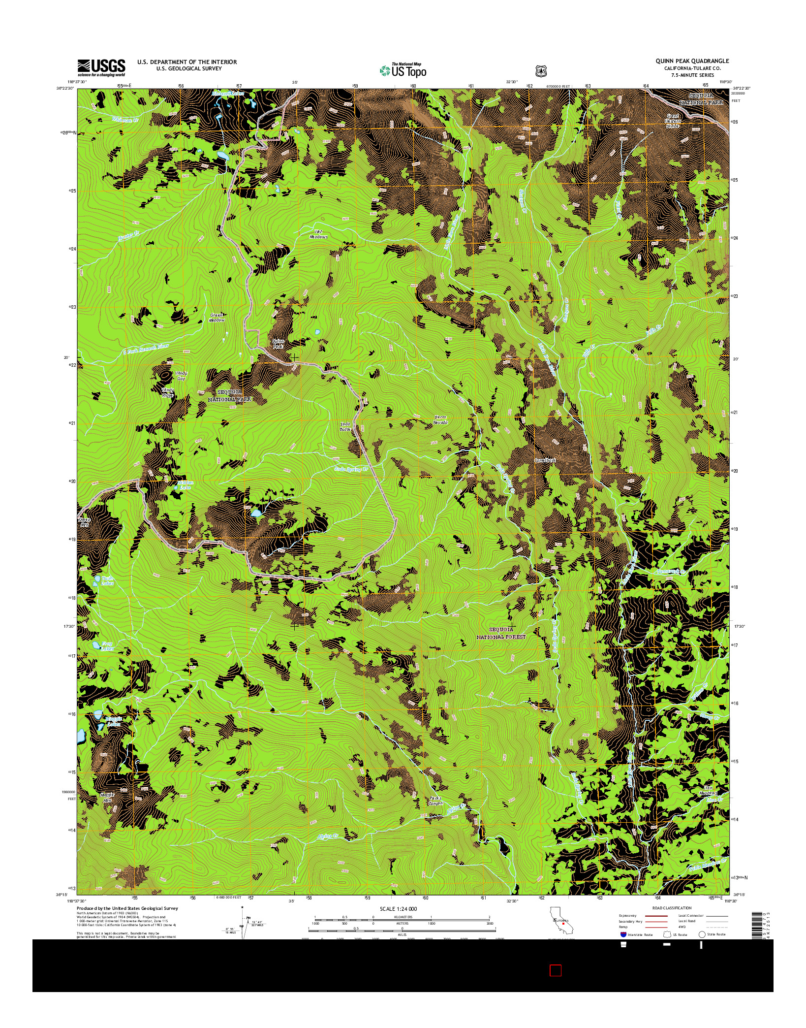 USGS US TOPO 7.5-MINUTE MAP FOR QUINN PEAK, CA 2015