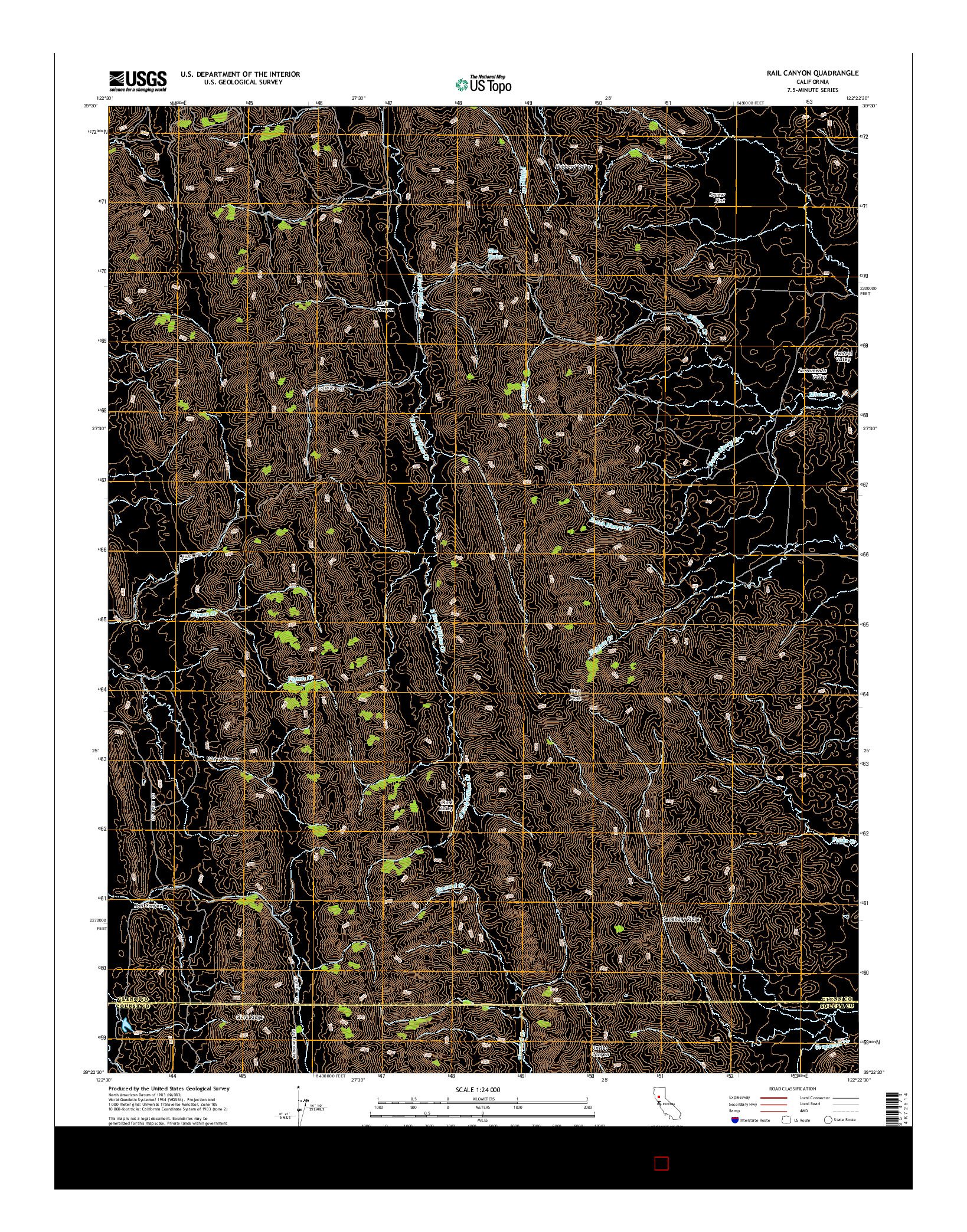 USGS US TOPO 7.5-MINUTE MAP FOR RAIL CANYON, CA 2015