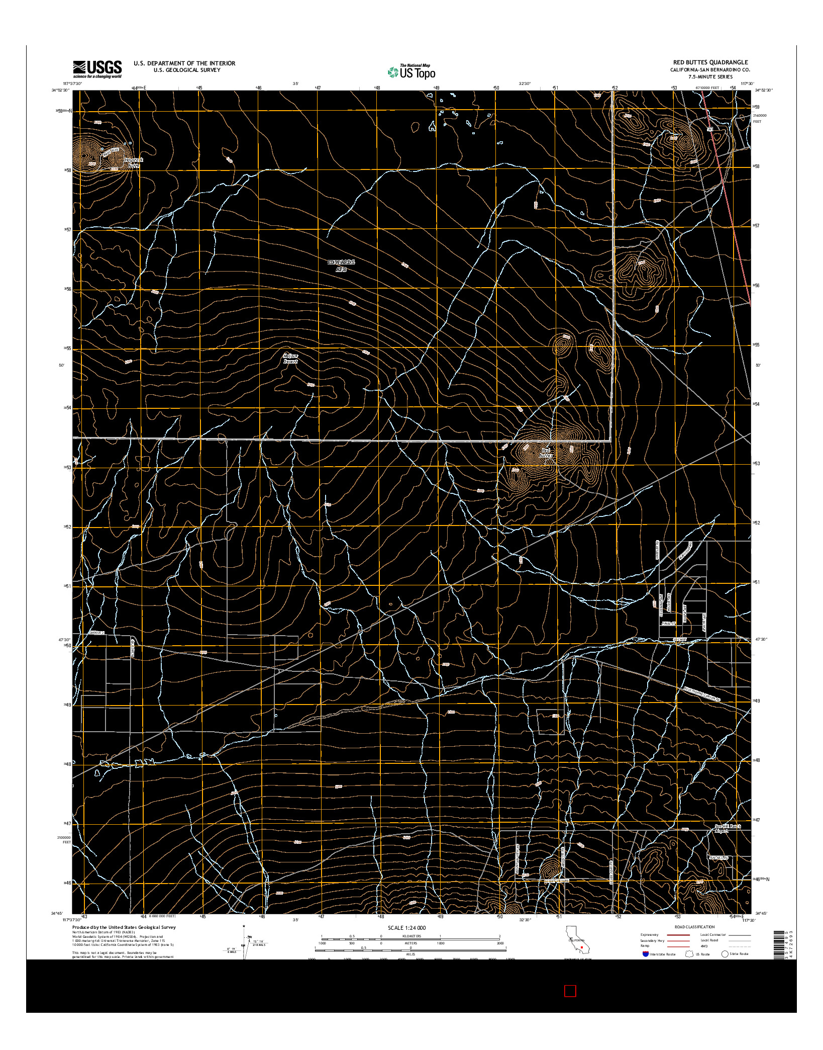 USGS US TOPO 7.5-MINUTE MAP FOR RED BUTTES, CA 2015