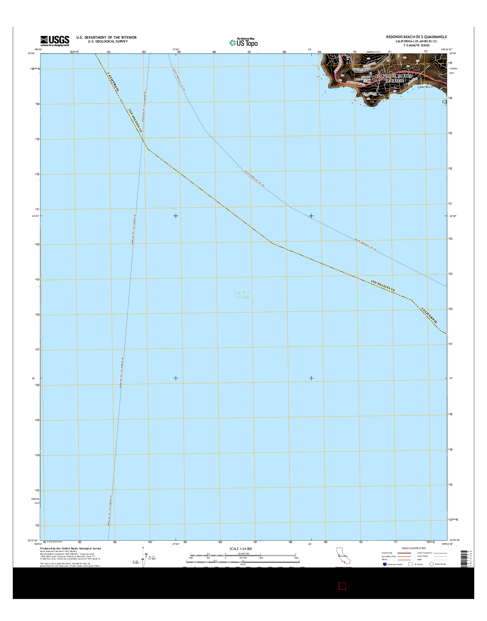 USGS US TOPO 7.5-MINUTE MAP FOR REDONDO BEACH OE S, CA 2015