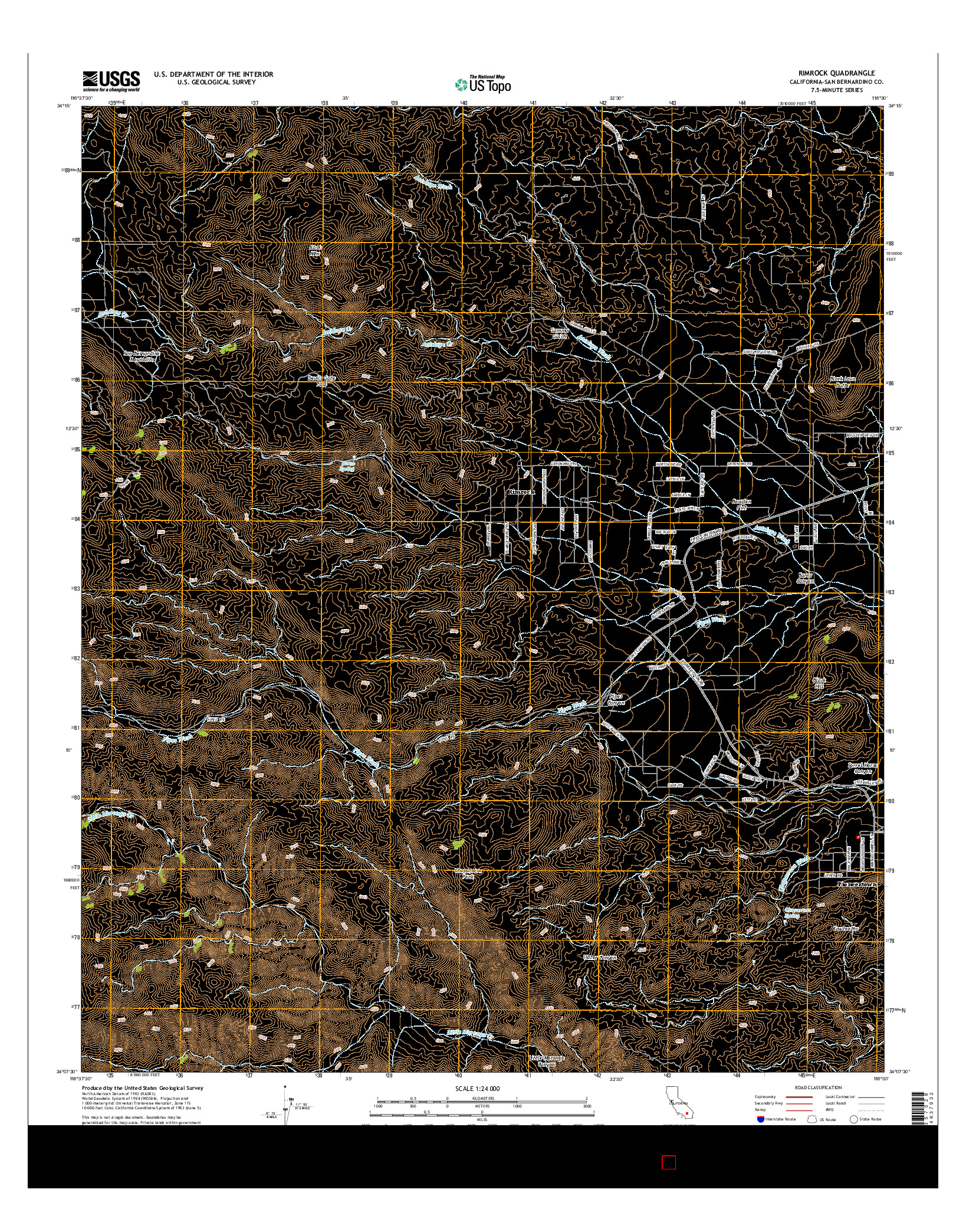 USGS US TOPO 7.5-MINUTE MAP FOR RIMROCK, CA 2015