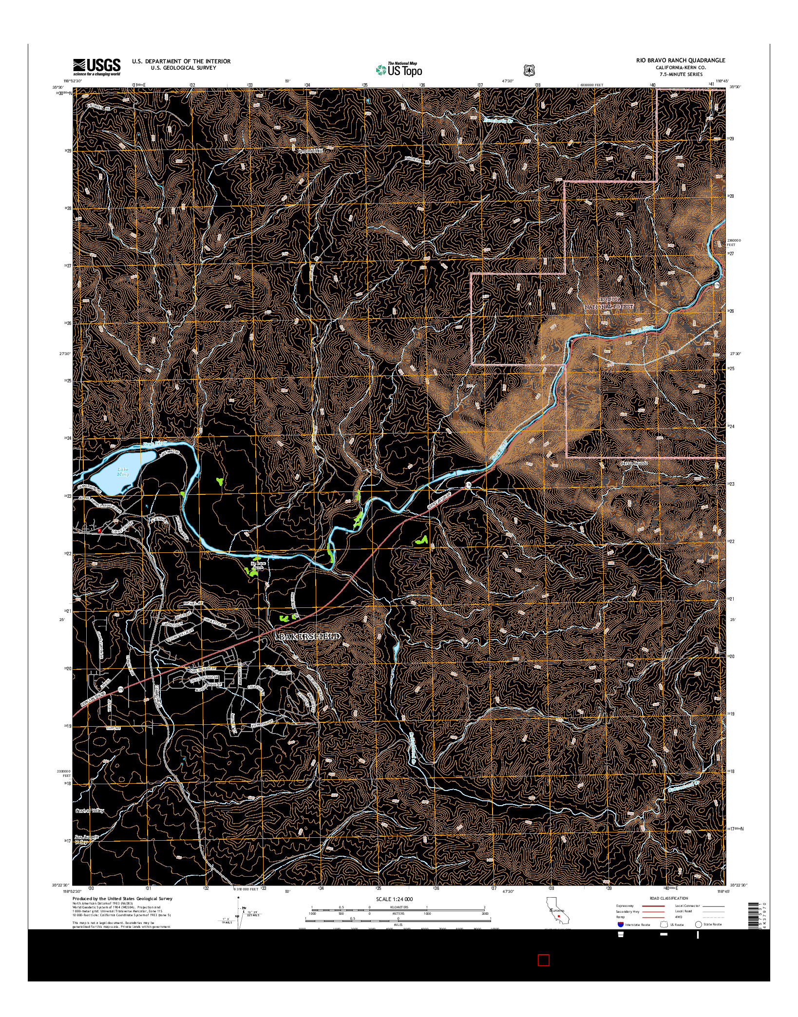 USGS US TOPO 7.5-MINUTE MAP FOR RIO BRAVO RANCH, CA 2015
