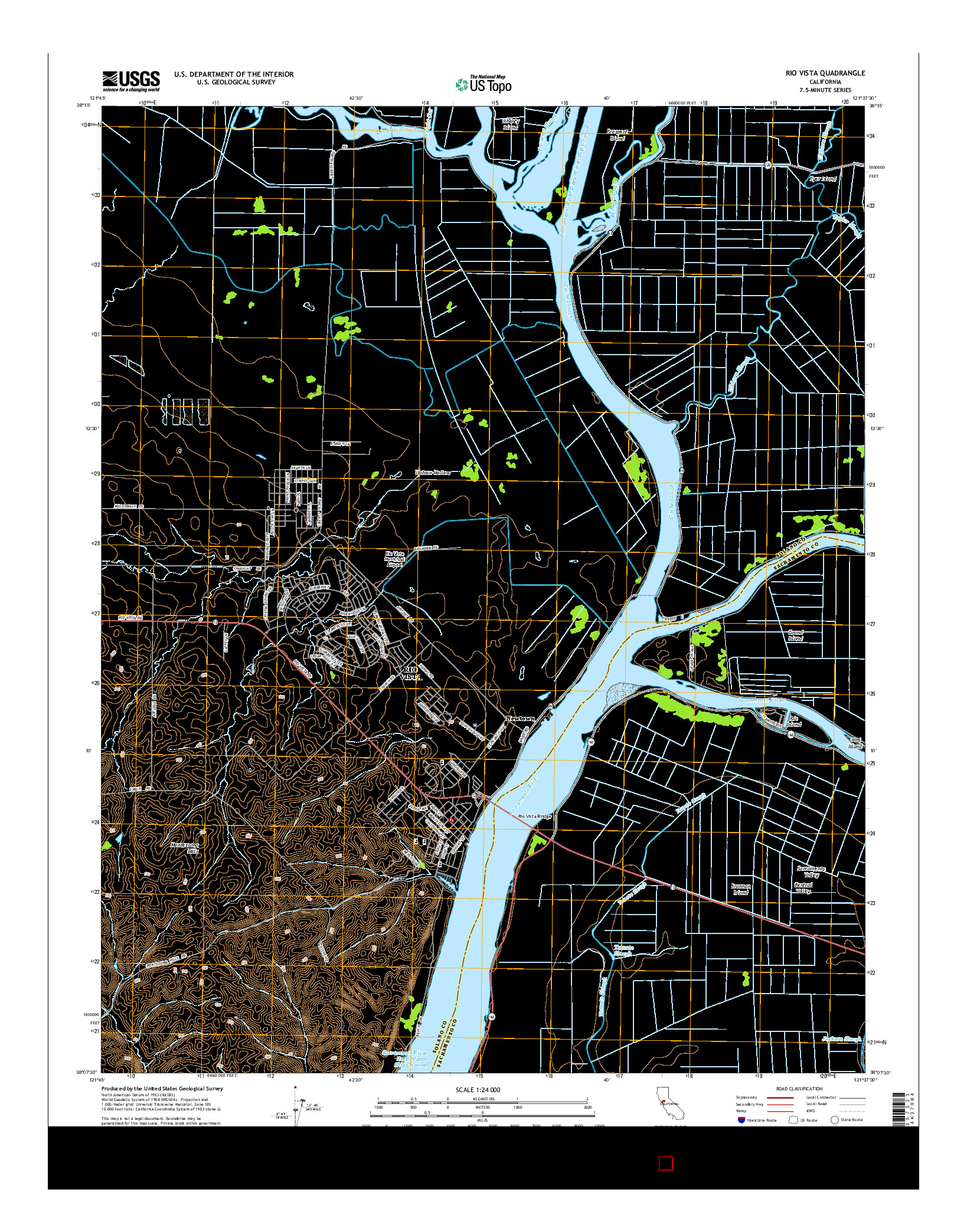 USGS US TOPO 7.5-MINUTE MAP FOR RIO VISTA, CA 2015