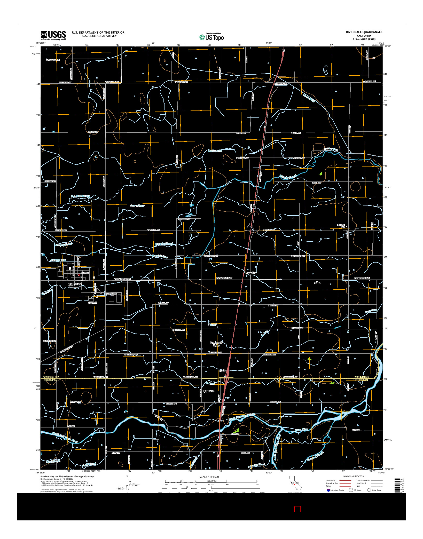 USGS US TOPO 7.5-MINUTE MAP FOR RIVERDALE, CA 2015