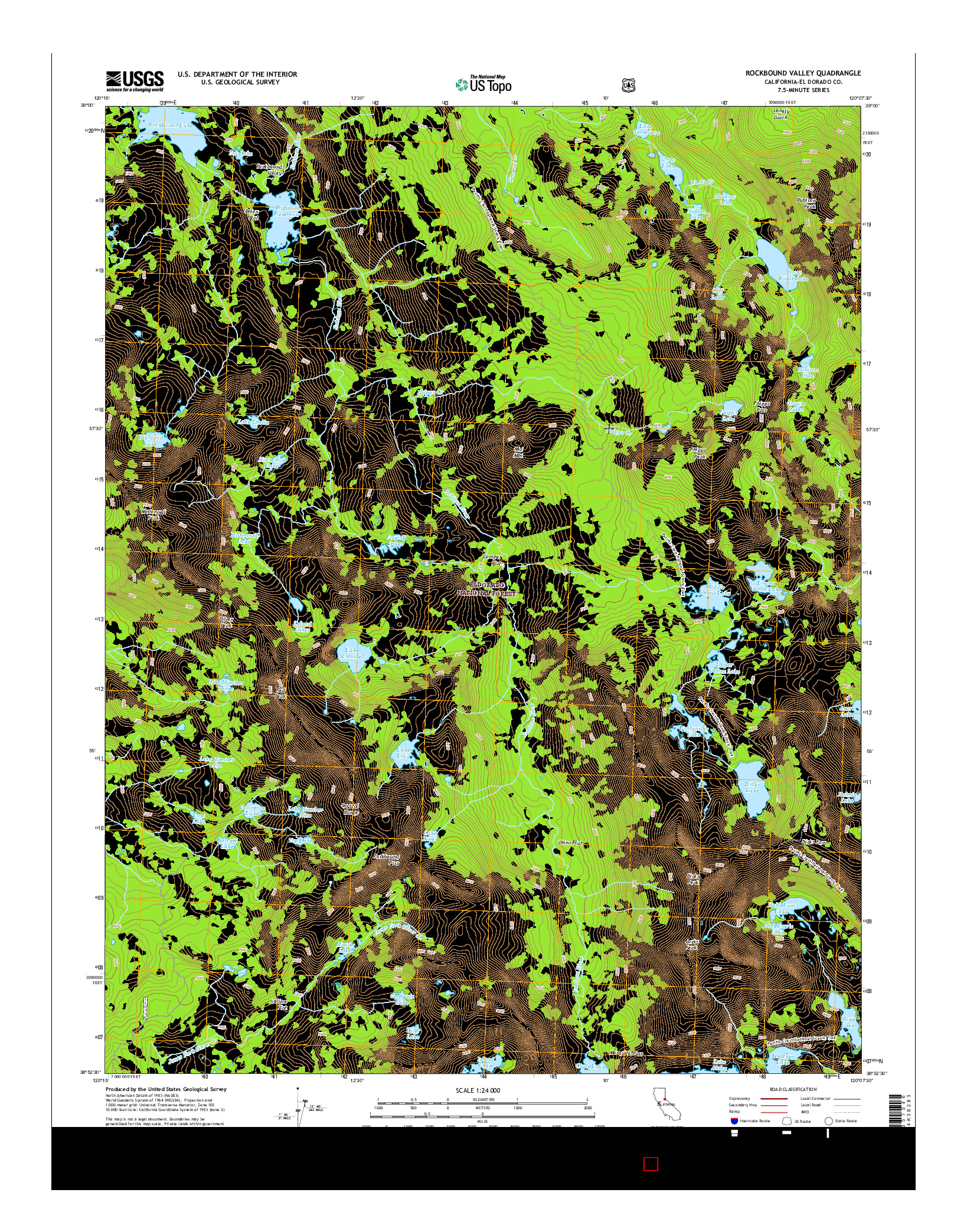USGS US TOPO 7.5-MINUTE MAP FOR ROCKBOUND VALLEY, CA 2015