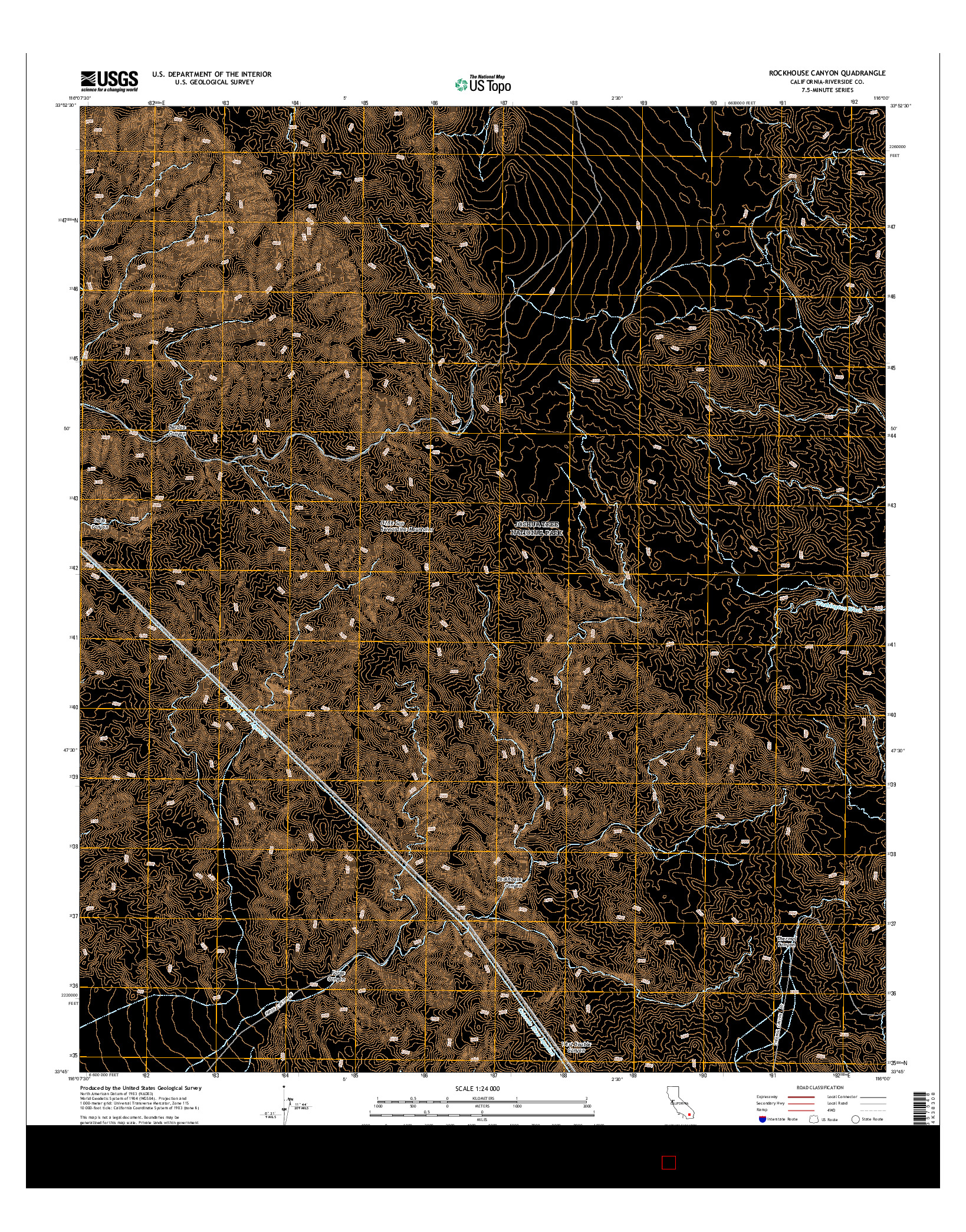 USGS US TOPO 7.5-MINUTE MAP FOR ROCKHOUSE CANYON, CA 2015