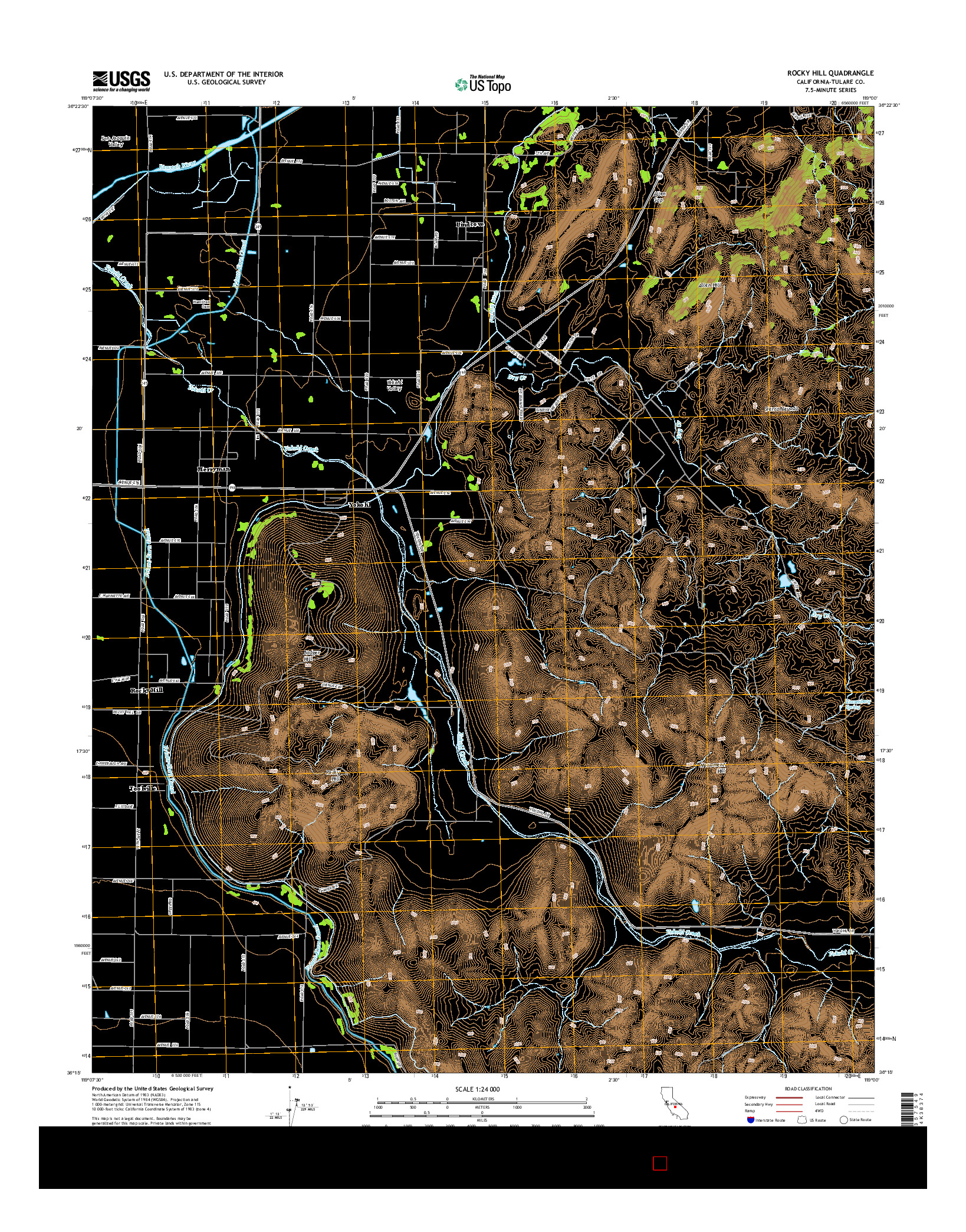 USGS US TOPO 7.5-MINUTE MAP FOR ROCKY HILL, CA 2015