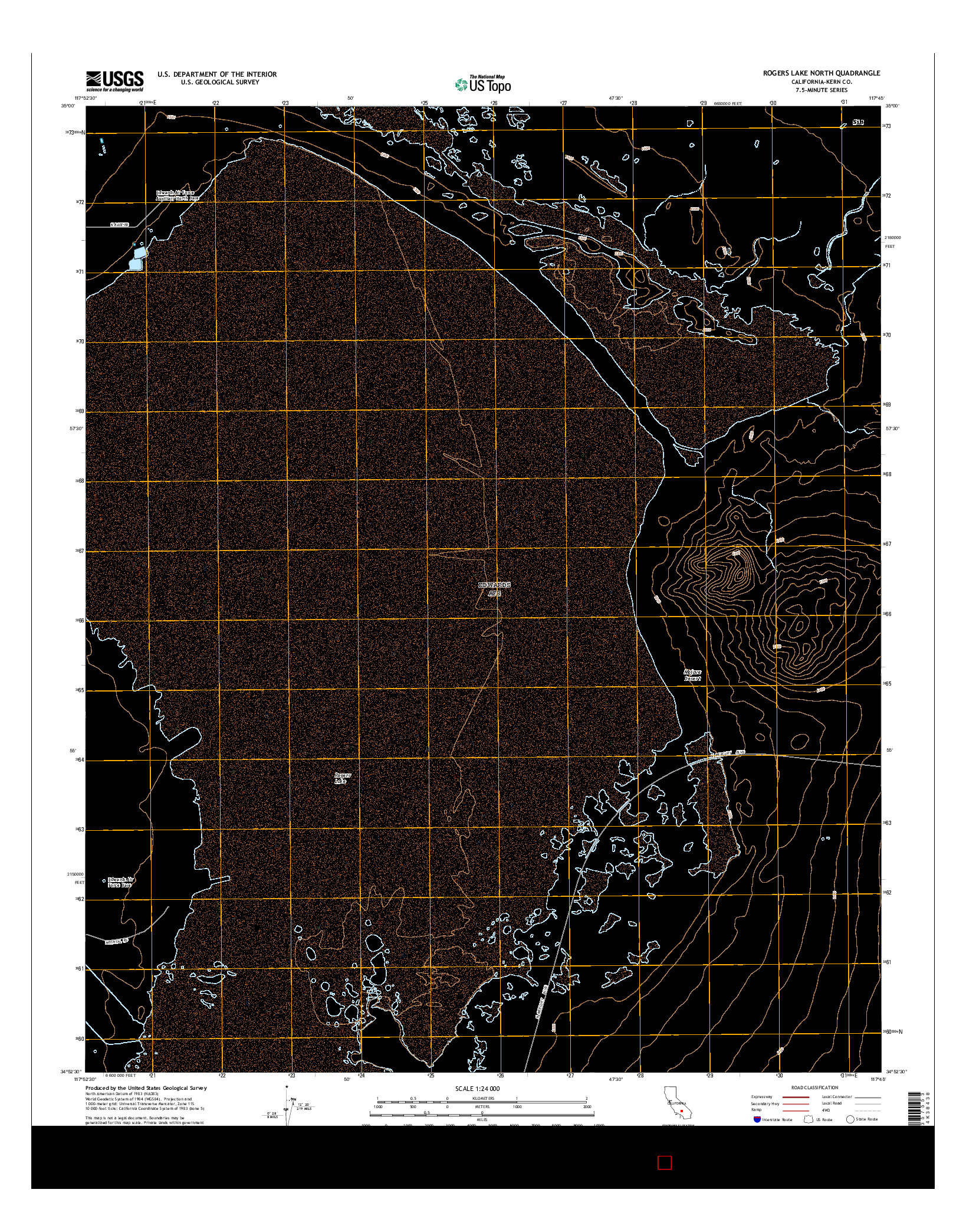 USGS US TOPO 7.5-MINUTE MAP FOR ROGERS LAKE NORTH, CA 2015