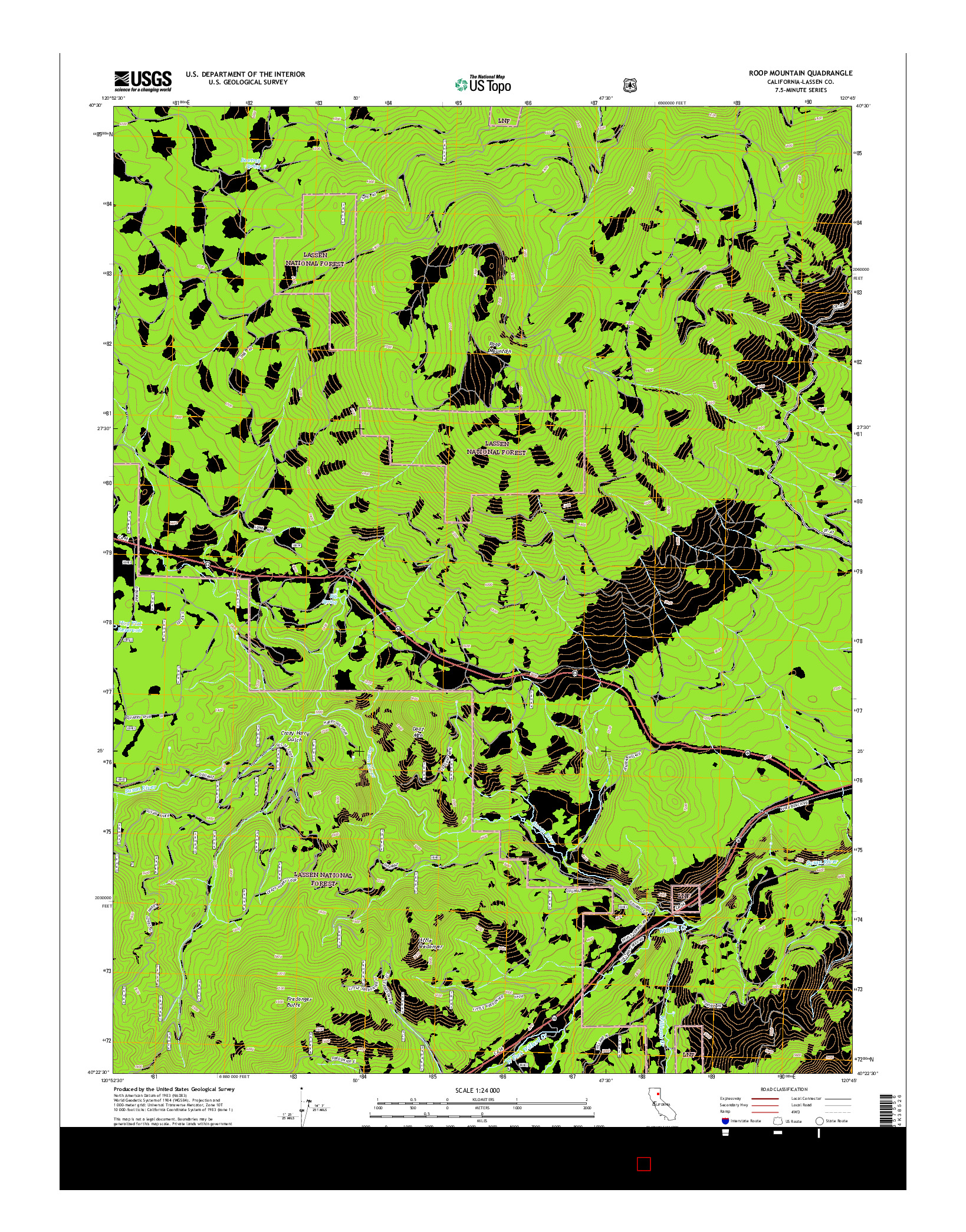 USGS US TOPO 7.5-MINUTE MAP FOR ROOP MOUNTAIN, CA 2015