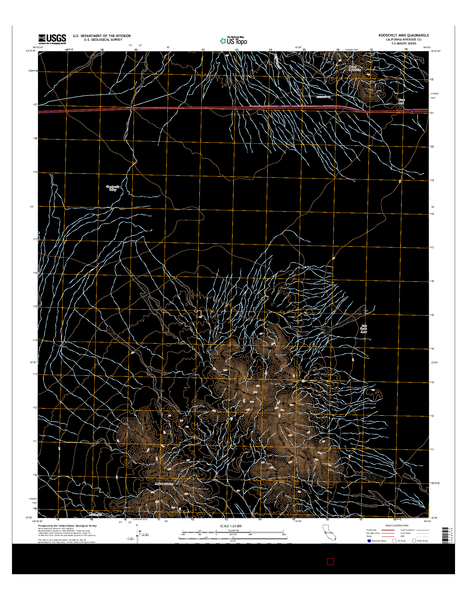 USGS US TOPO 7.5-MINUTE MAP FOR ROOSEVELT MINE, CA 2015