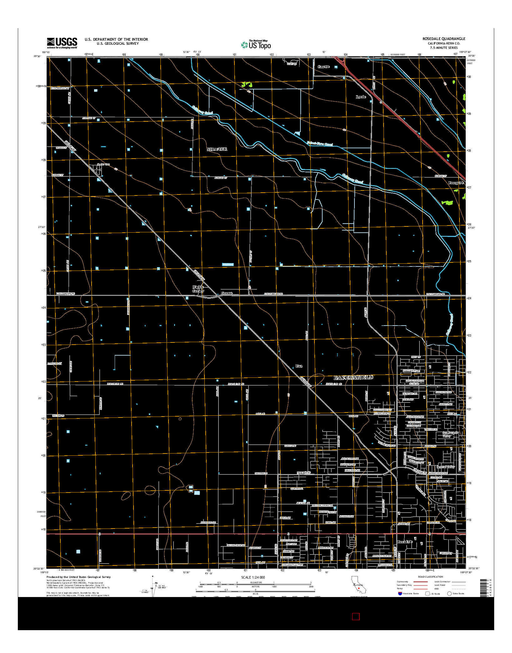 USGS US TOPO 7.5-MINUTE MAP FOR ROSEDALE, CA 2015